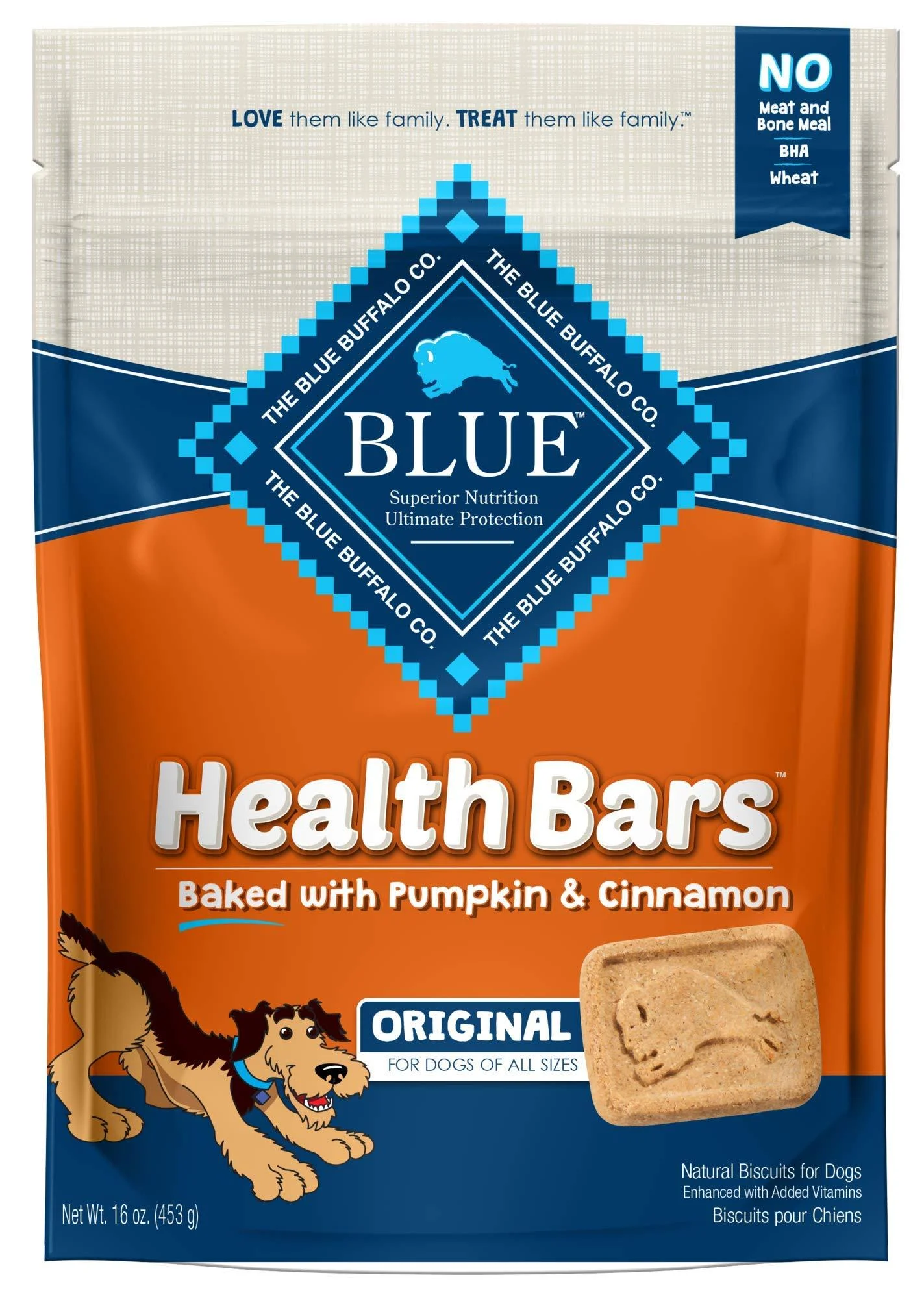 Blue Buffalo Health Bars Natural Crunchy Dog Treats Pumpkin & Cinnamon 16 Ounce (Pack of 1)