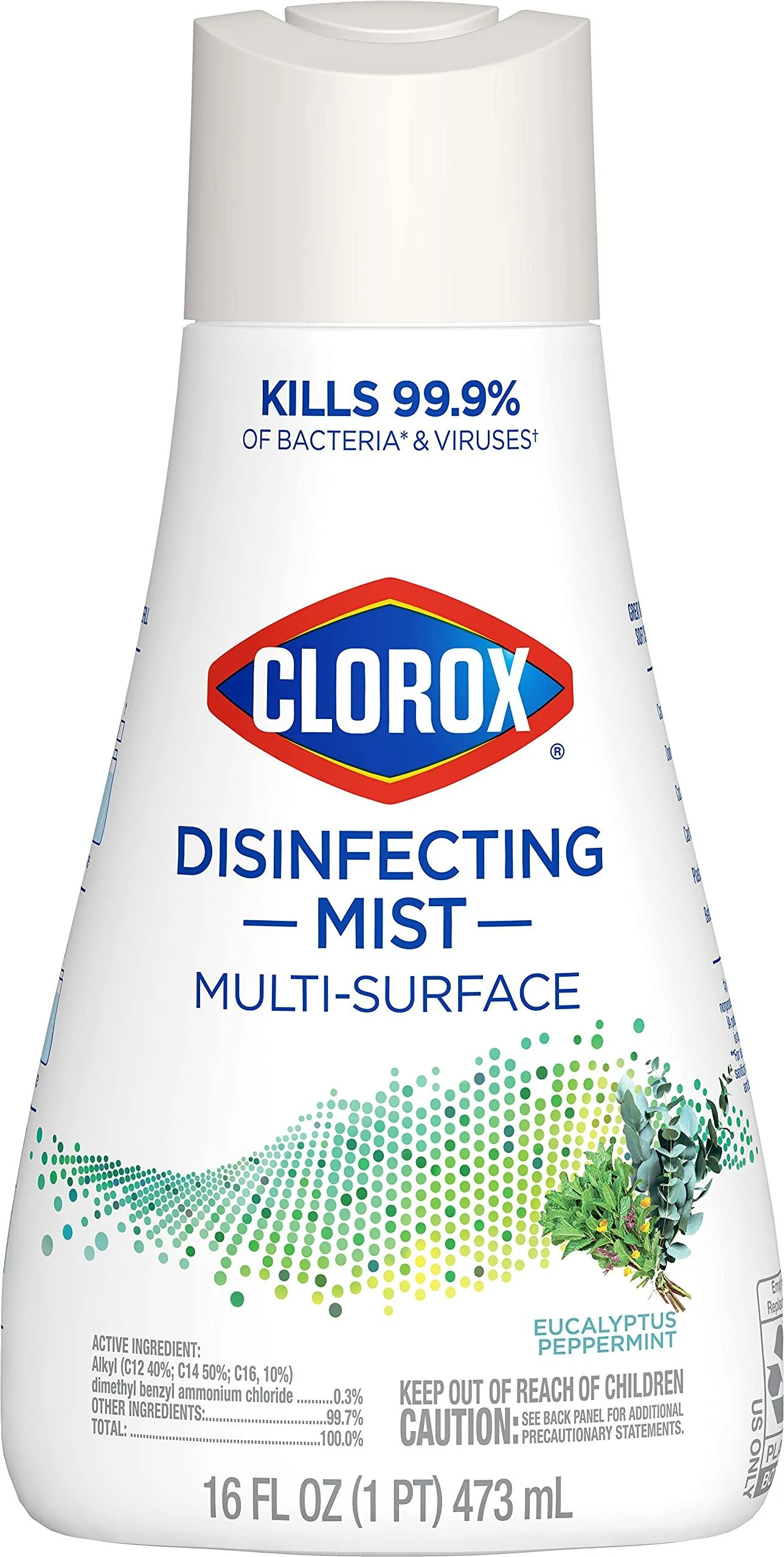 Clorox Disinfecting Mist Refill, Multi-Surface Disinfectant, Eucalyptus Peppermint, 16 Fluid Ounces