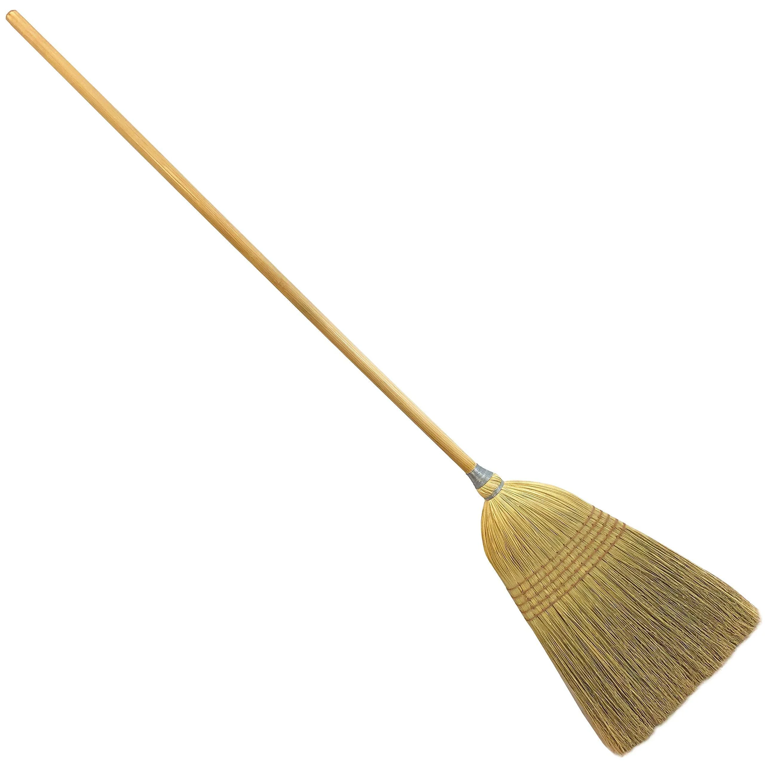 Weiler 95033 Heavy-Duty Corn Broom with Wooden Handle 5 Sews 100 Natural Corn Fill for Indoor or Outdoor Sweeping