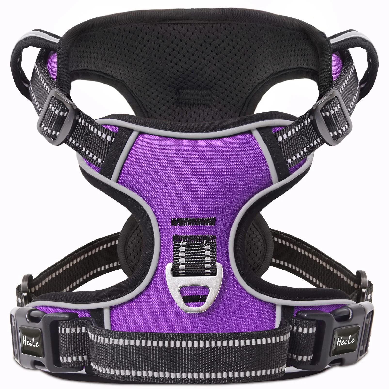 Heele dog crockery no-pull dog harness breast dishes for medium-sized dogs softly breathable adjustable reflective dog harness Anti pull with padded handle purple l l universe