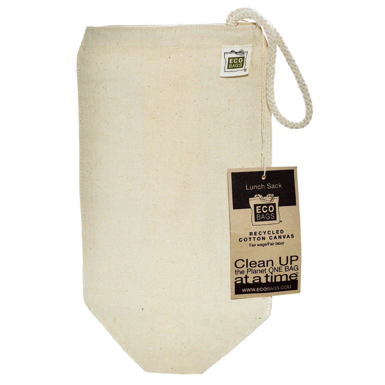 ECOBAGS Recycled Cotton Canvas Lunch Sack 1 Bag 7"w x 10.5"h