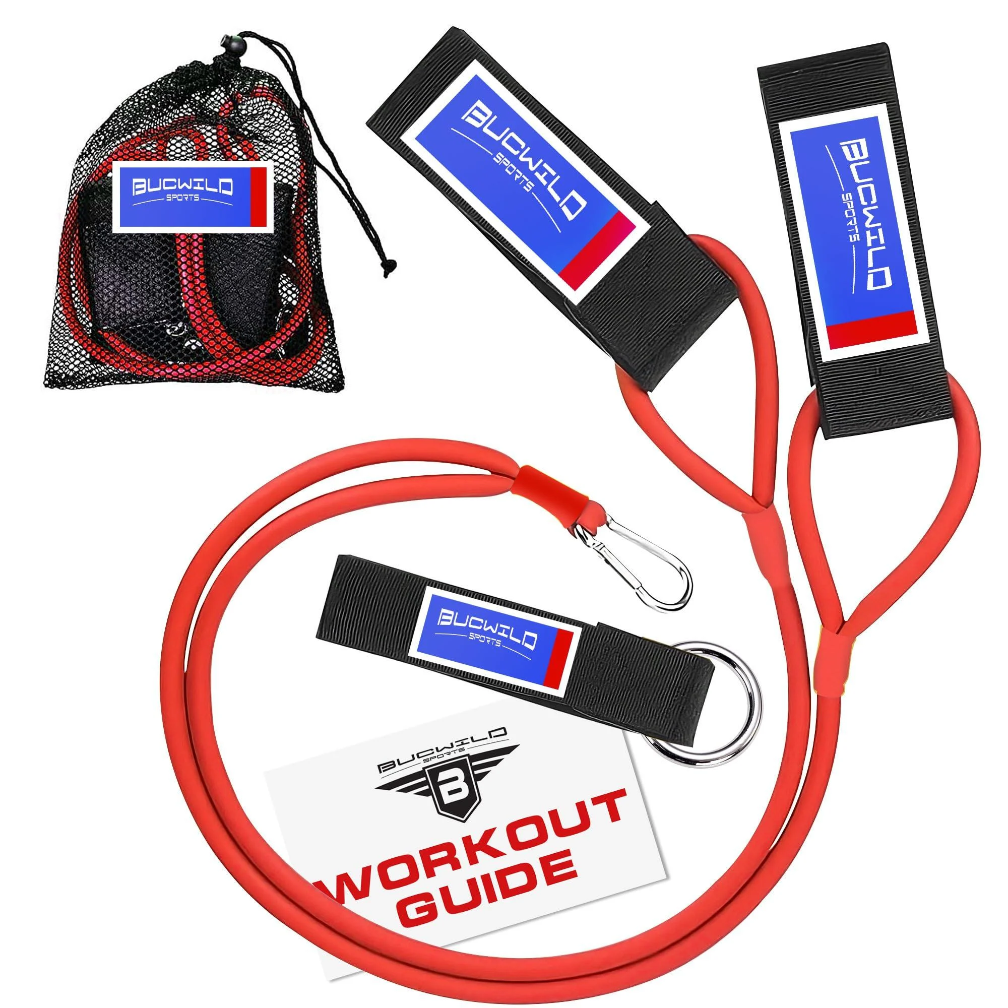 Bucwild Sports Baseball Resistance Bands Youth & Adult Athletes Safely Improve Pitching Throwing Batting & Arm Strength Used by Pitchers Quarterbacks Volleyball Basketball Red Band (Ages 13 & Up)