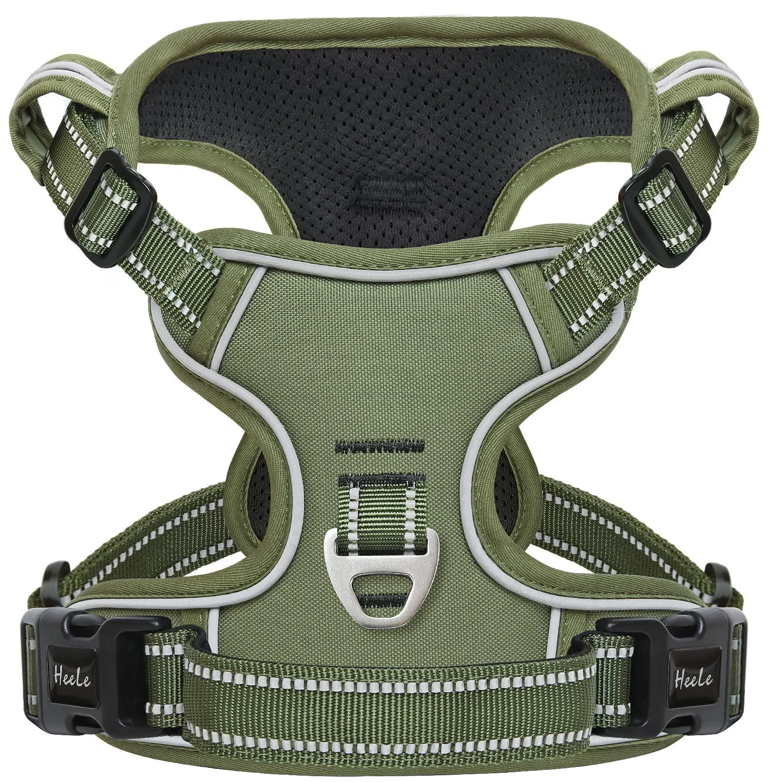Heele dog crockery dog harness large dogs anti-train dishes dogs with handle breast dishes soft padded breathable army green l l mc army green