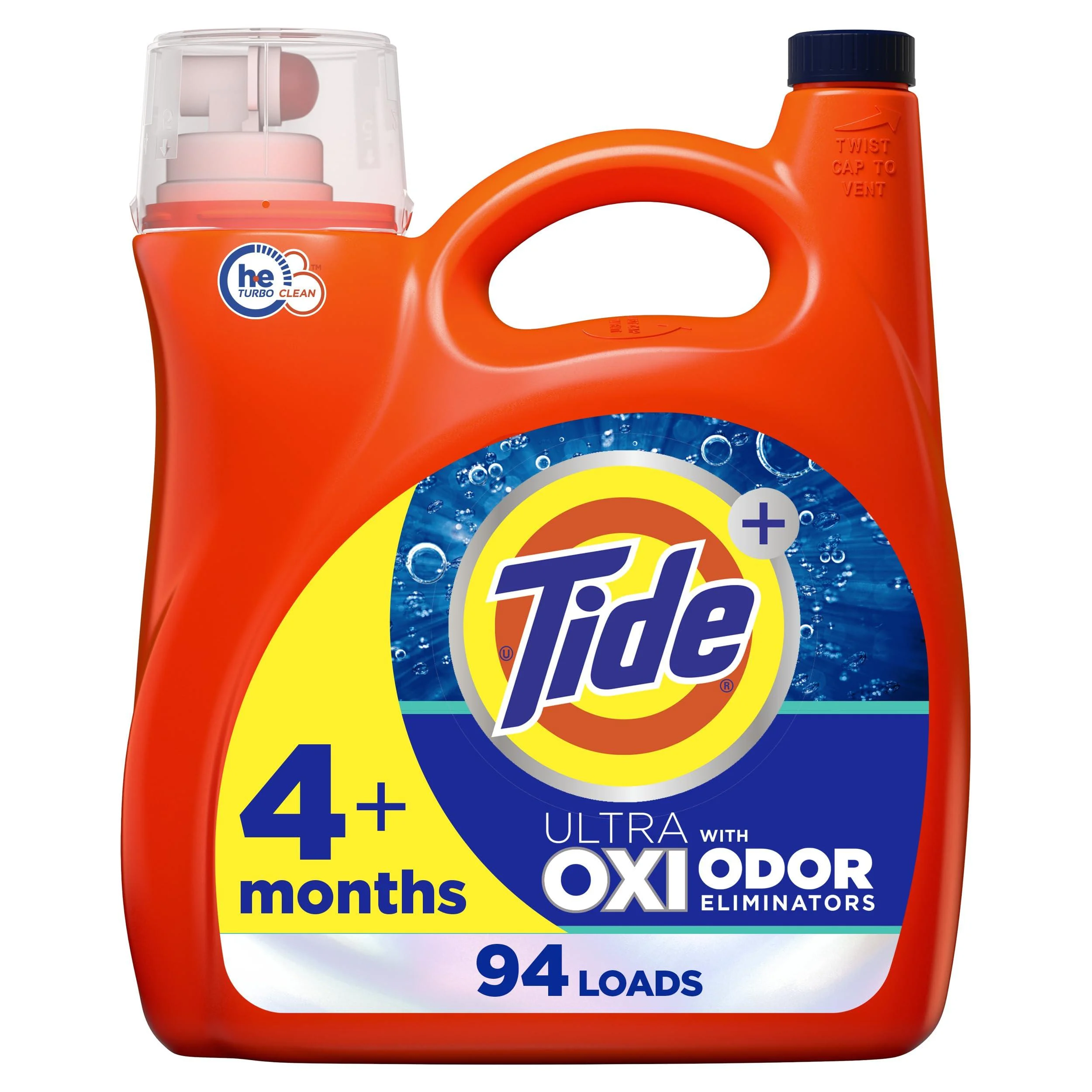 Tide Ultra OXI with Odor Eliminators Liquid Laundry Detergent Soap HE Compatible 94 Loads 132 fl oz 132 Fl Oz (Pack of 1) OXI