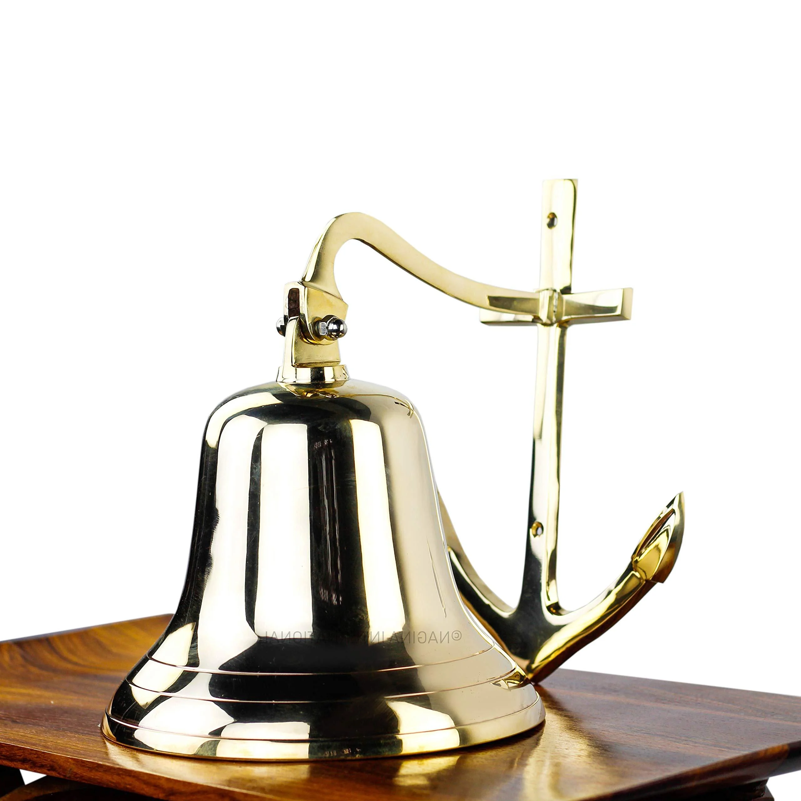 10" Brass Anchor Bell - Nautical Ship Boat