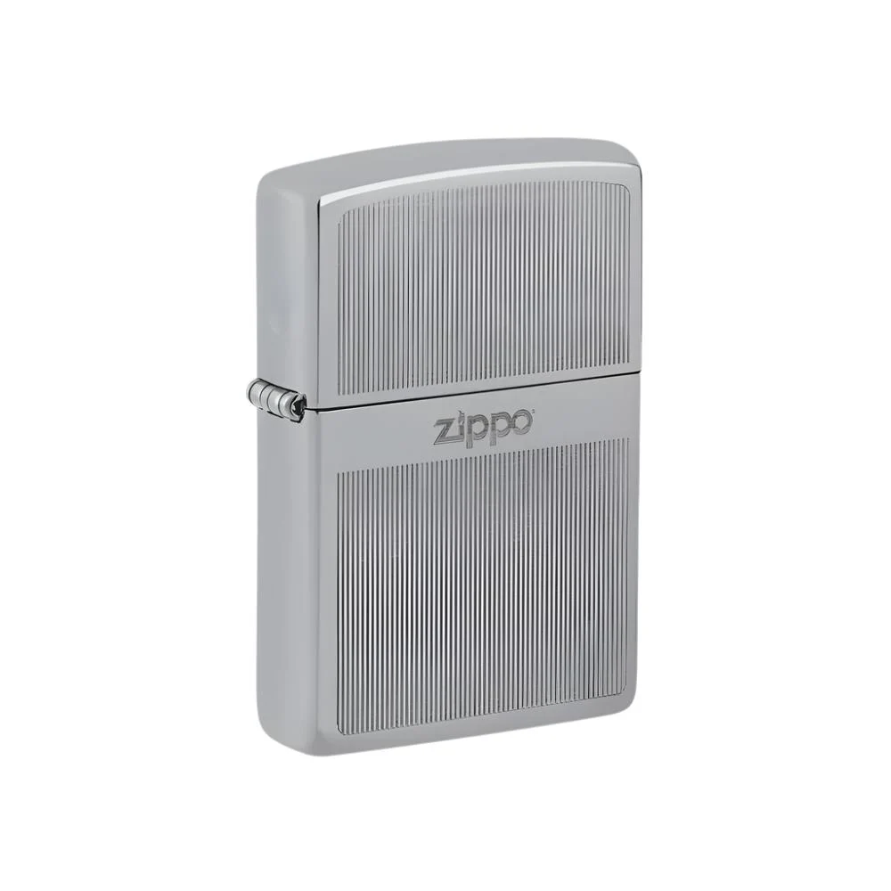 Zippo Lighter Engraved Logo High Polish Chrome - Lucas Lighters, LLC