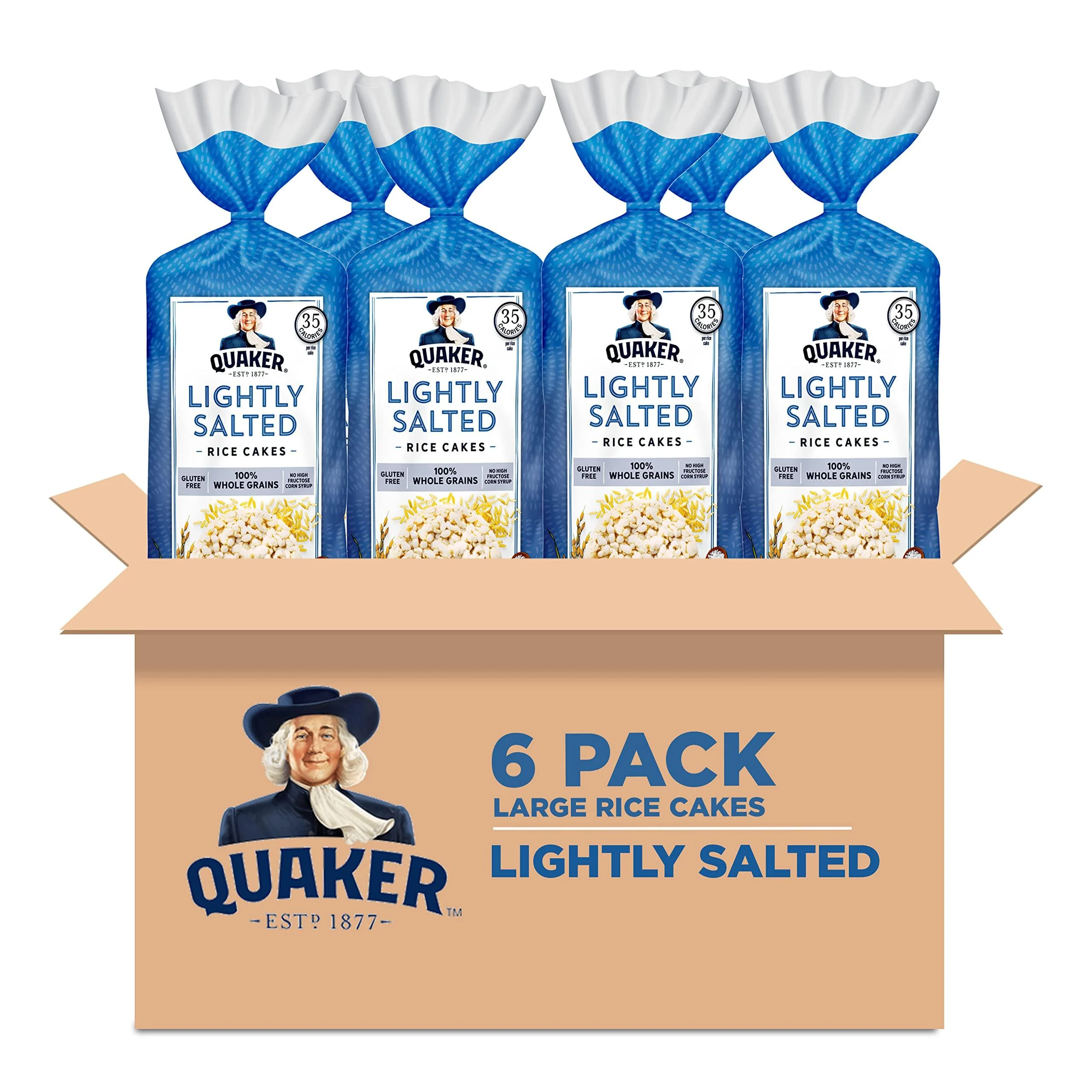 Quaker Large Rice Cakes Lightly Salted Pack of 6