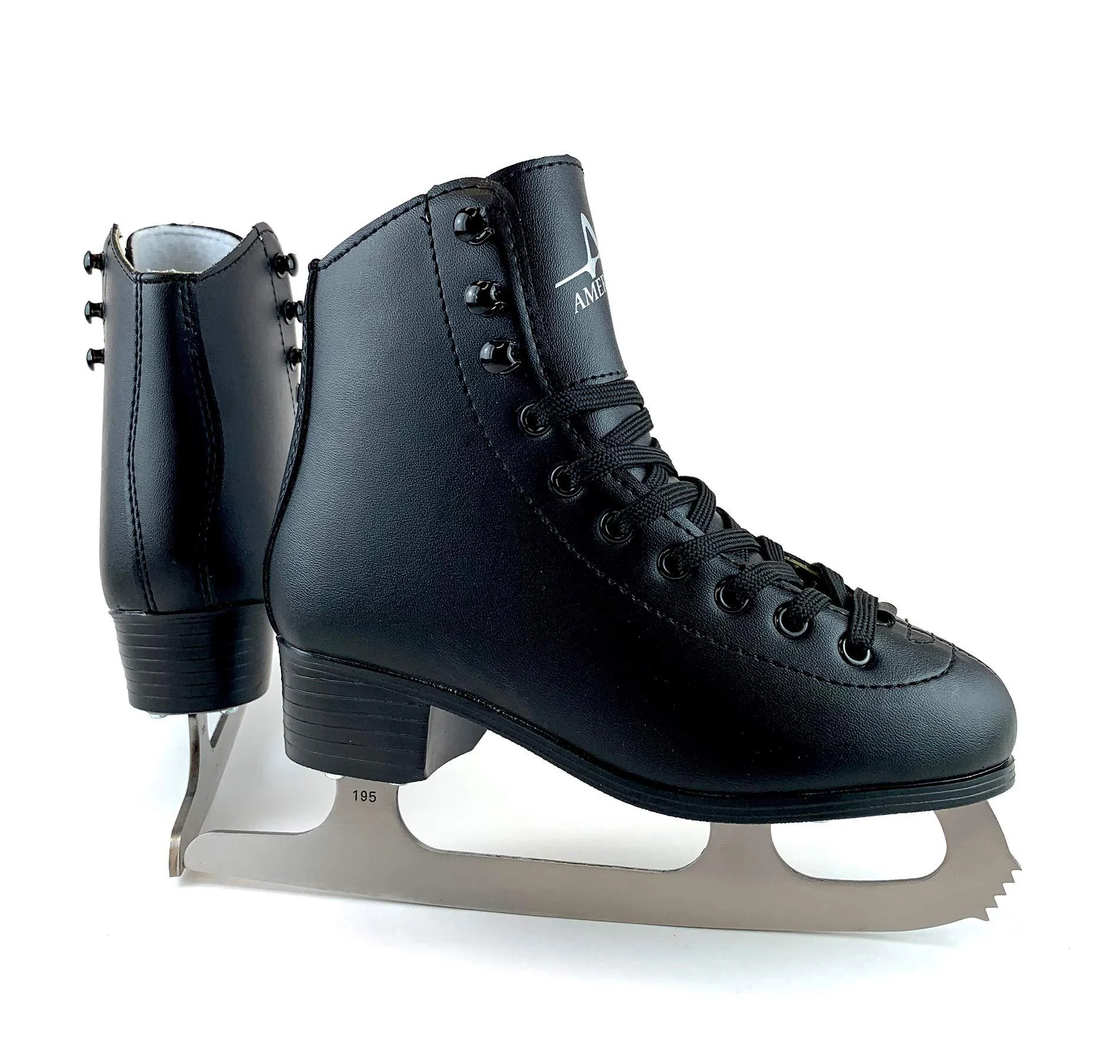 American Athletic Shoe Boy's Tricot Lined Figure Skates 8 Black