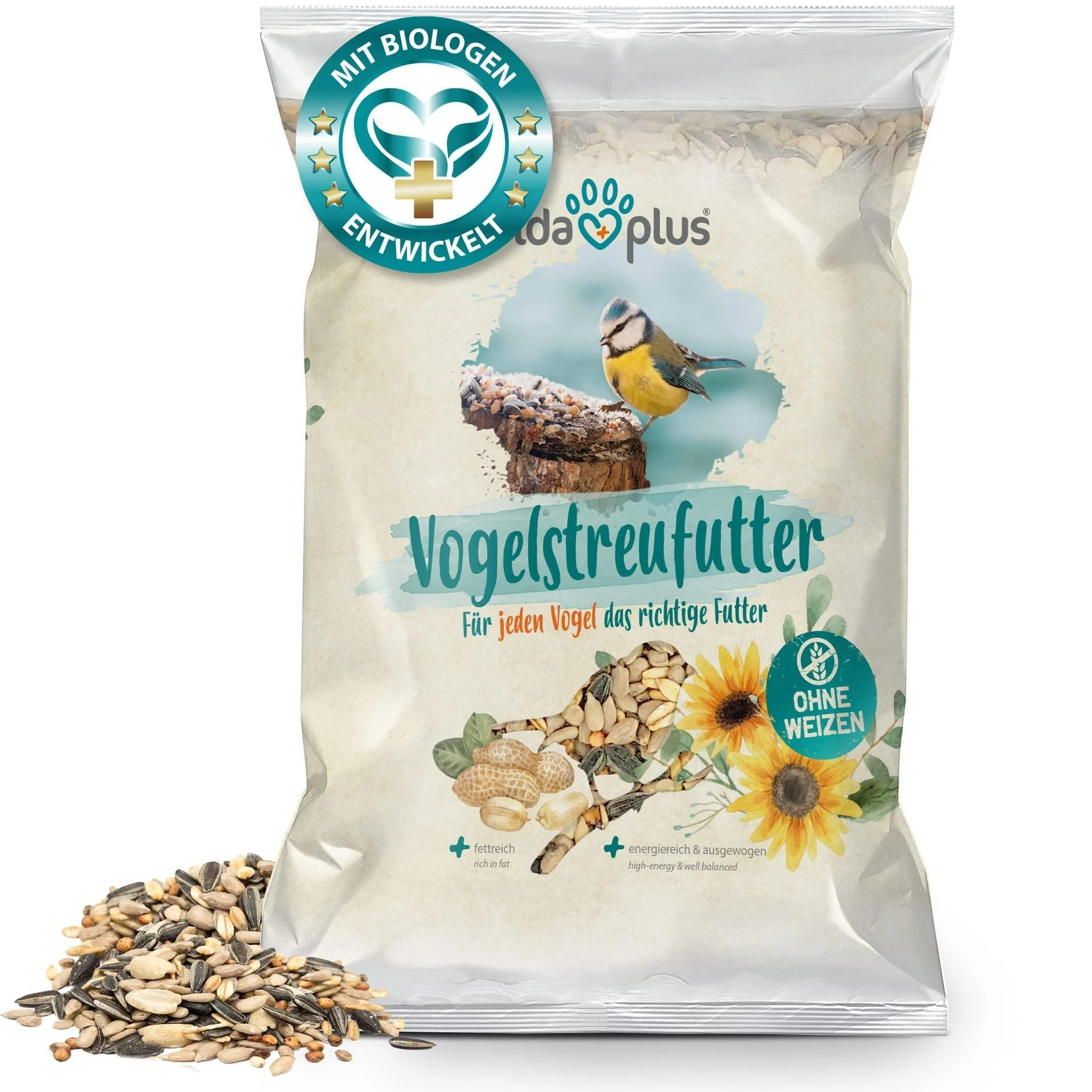 Ida Plus - bird lodge without wheat for wild birds - winter streufutter - optimal mix - feed is wheat -free high -fat & energy -rich - bird lining wild birds all year round - wild bird lining 1.5 kg (1 Pack)