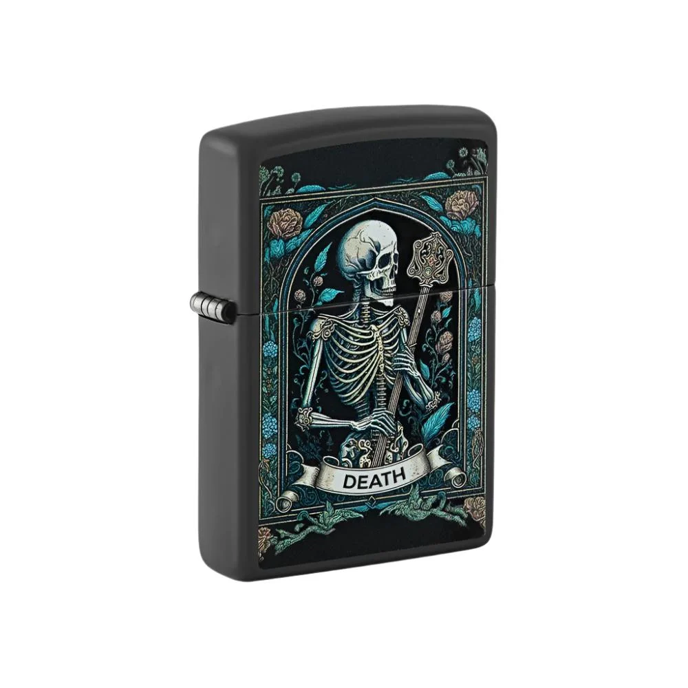 Zippo Lighter Death Tarot Card Black Matte - Lucas Lighters, LLC