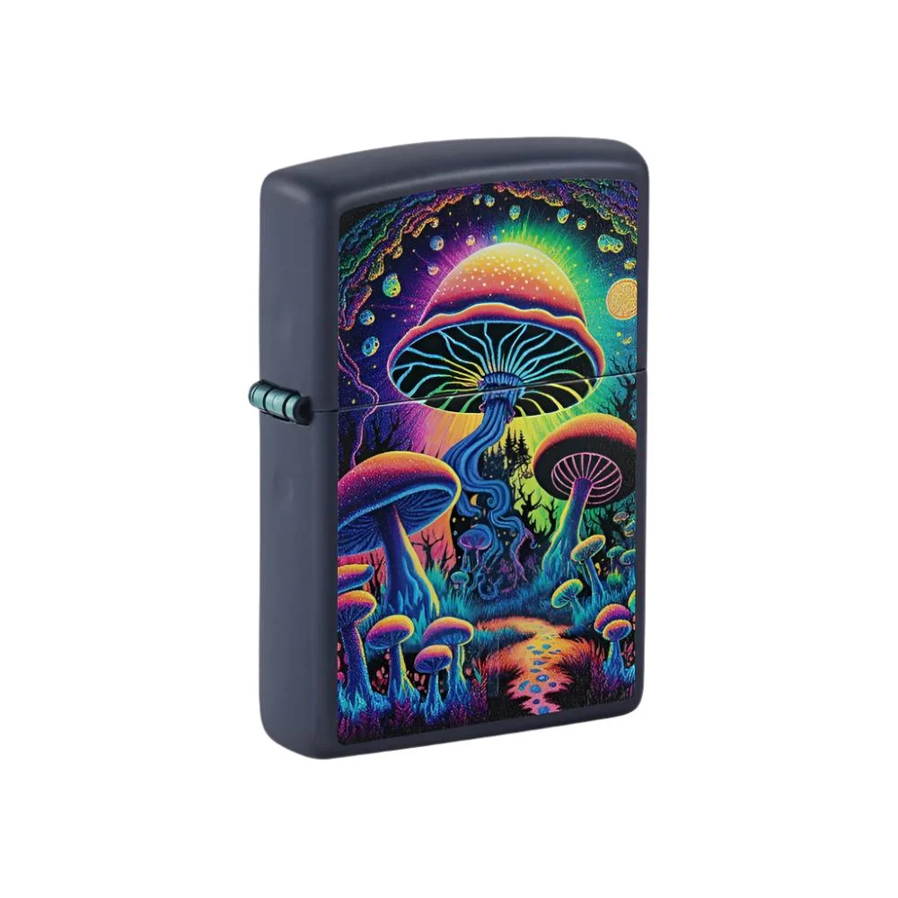 Zippo Lighter Mushrooms & Weed Leaf Black Light - Lucas Lighters, LLC