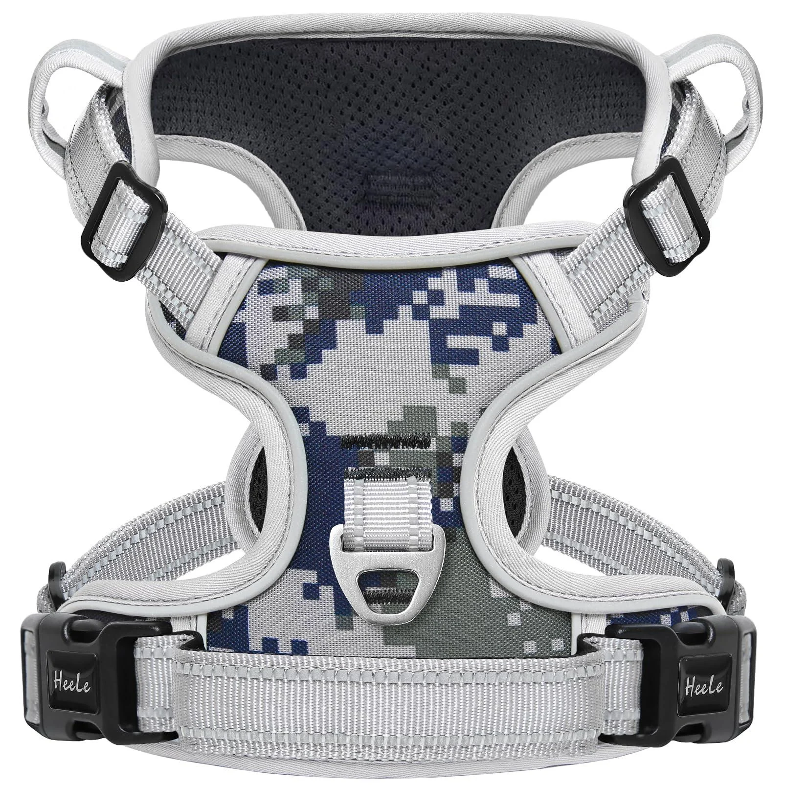 Heele dog crockery dog harness medium-sized dog dog harnesses Camouflage padded no pull dish Dog with handle adjustable reflective camouflage gray m m mc camouflage gray