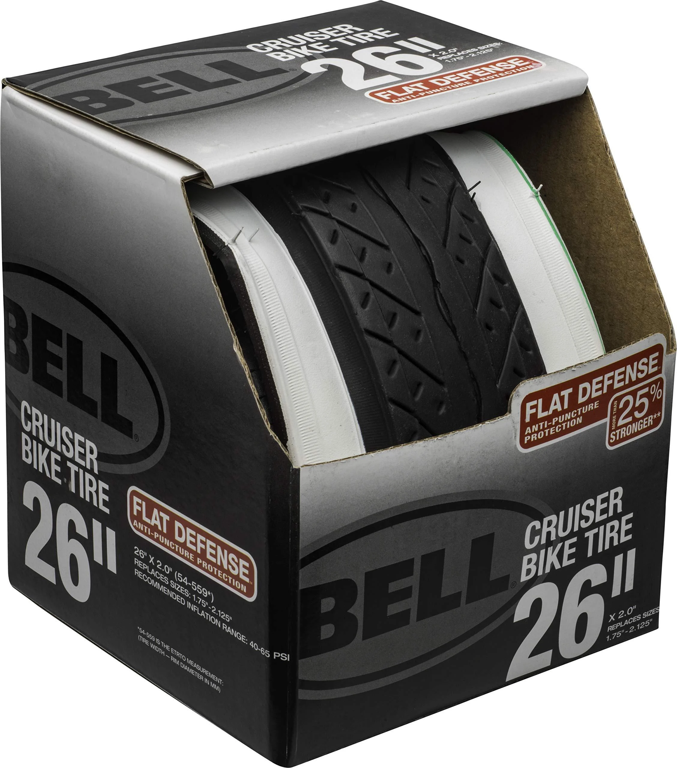 Bell Comfort Cruiser Bike Tires with Flat Defense Flat Defense - Whitewall