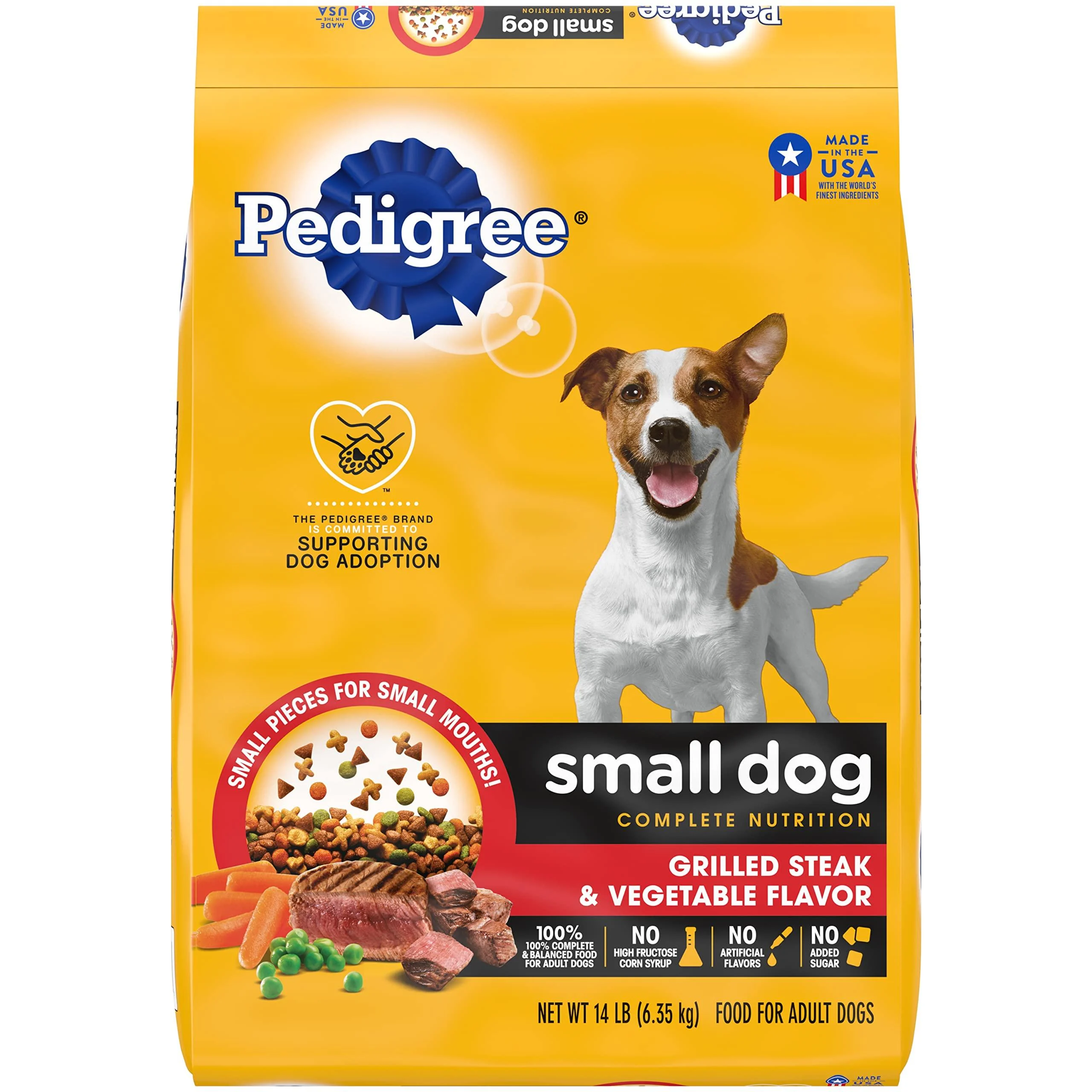 Pedigree Small Breed Adult Dry Dog Food, Chicken & Steak Steak 14 Pound (Pack of 1)