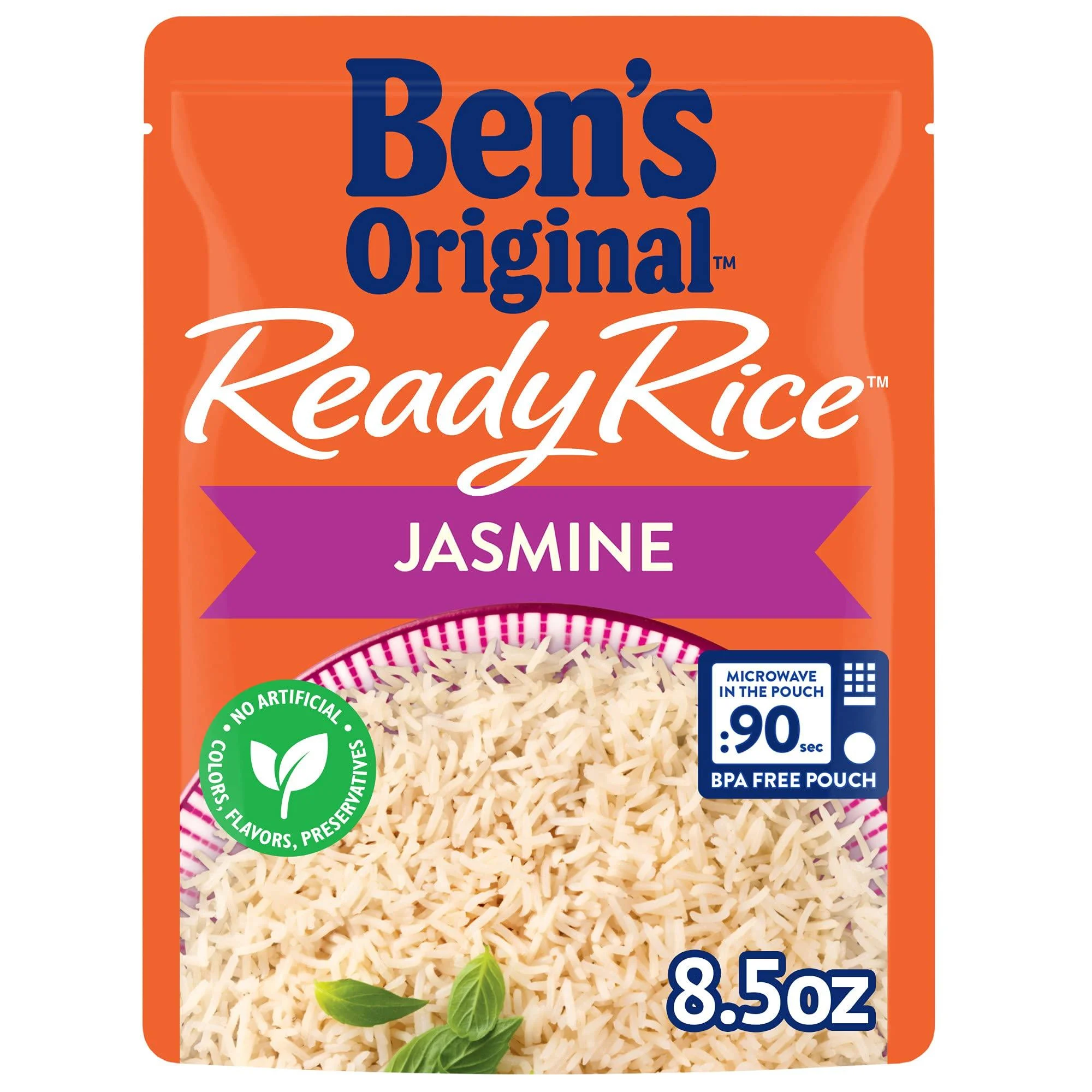 BEN'S ORIGINAL Ready Rice Jasmine Rice, Easy Dinner Side, 8.5 oz Pouch (Pack of 6) Jasmine 8.5 Ounce (Pack of 6)