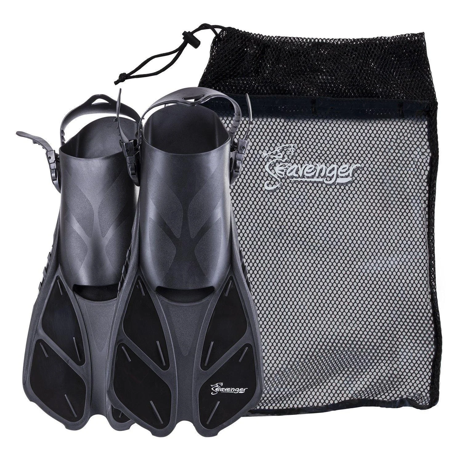 Seavenger Torpedo Snorkeling Fins for Travel Black Large-X-Large