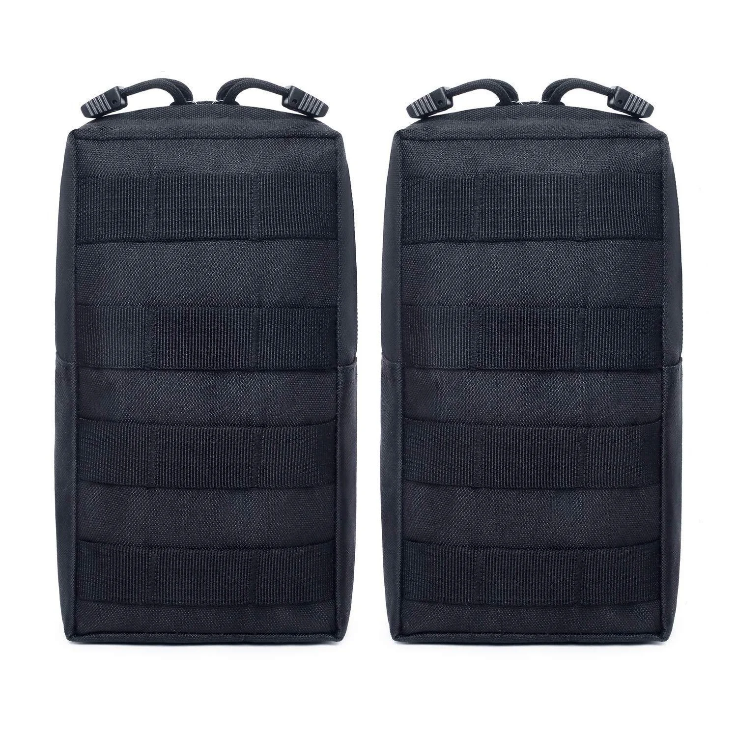 Tacticool 2 Pack Molle Pouches - Tactical Compact Water-Resistant EDC Pouch 2 Pack-Black