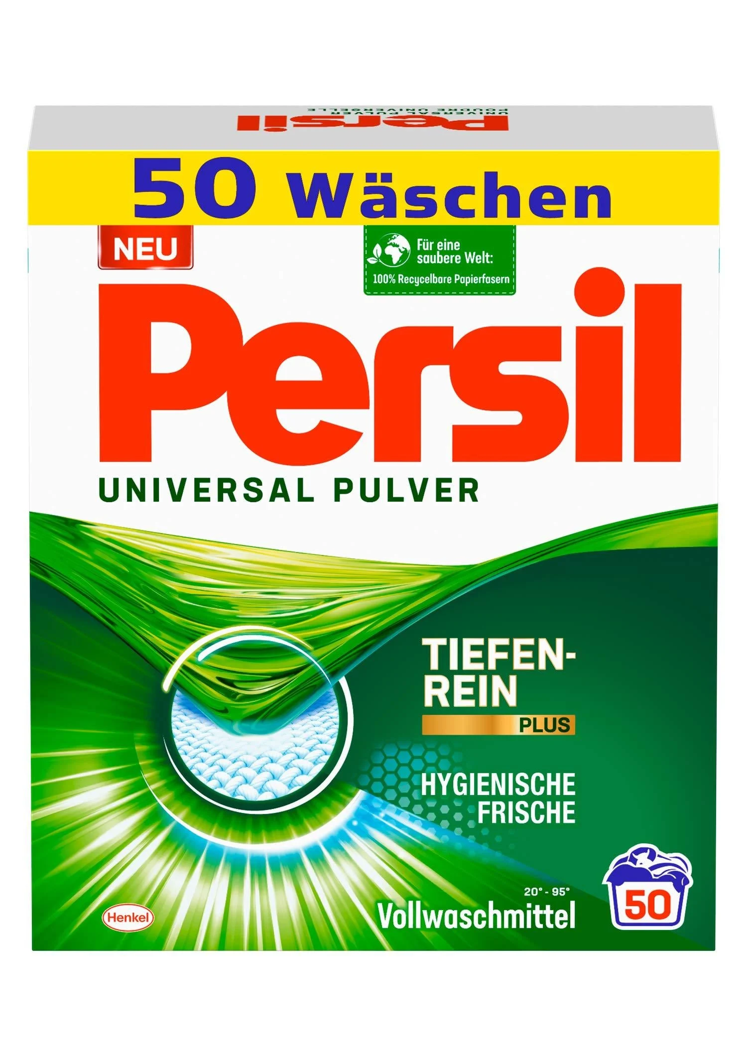 Persil universal powder detergent (50 wash loads) fully detergent with deep clean plus technology combats stubborn stains for radiant purity 3.25 kg (1 Pack)