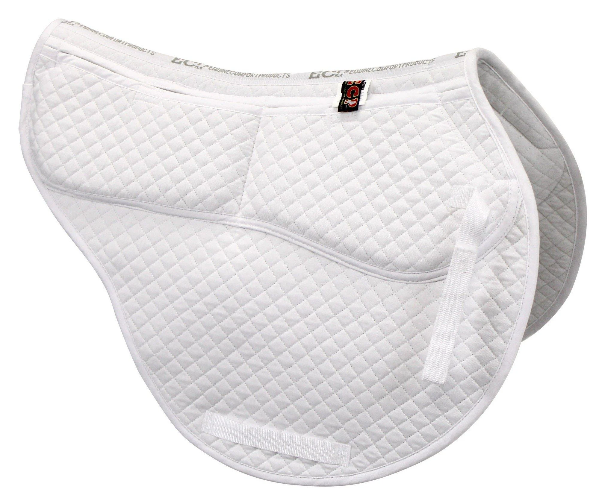 ECP Equine Comfort Products All Purpose Contoured Correction Saddle Pad with Adjustable Memory Foam White