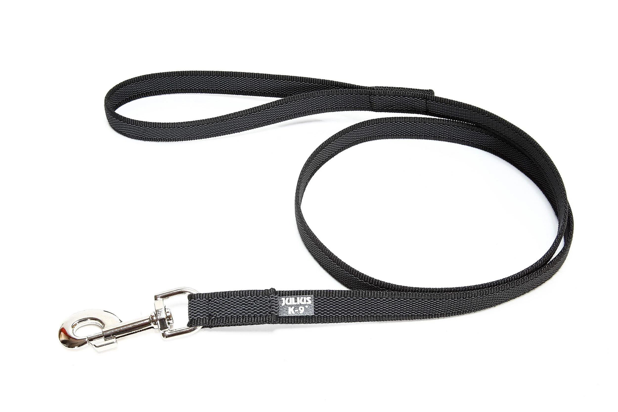 IDC Color & Gray rubberized leash 14 mm x 2 m with loop black-grey Black-grey 14 mm x 2 m (with loop)