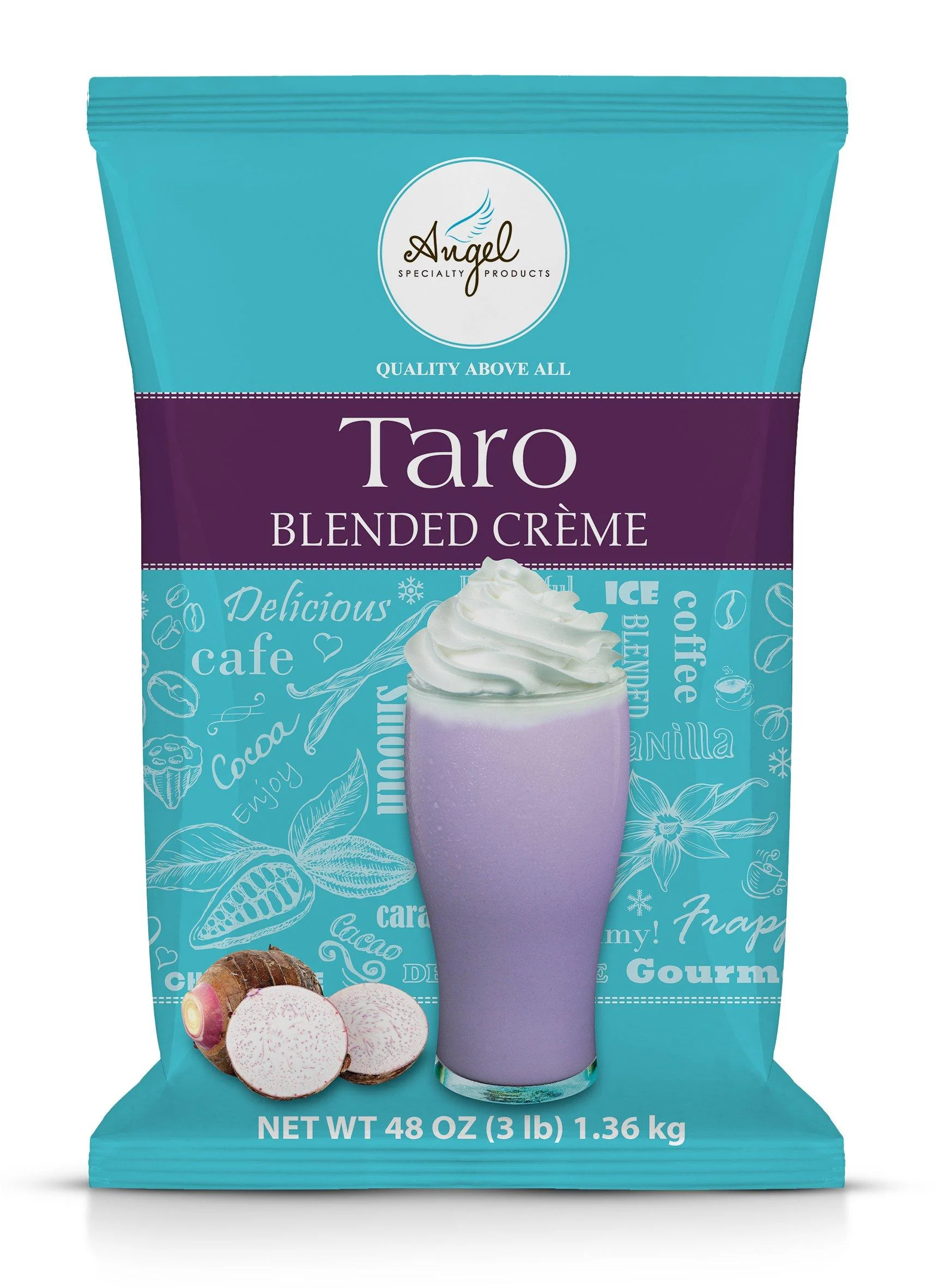 Taro Blended Crme Mix by Angel Specialty Products 3 LB Taro 3 Pound (Pack of 1)