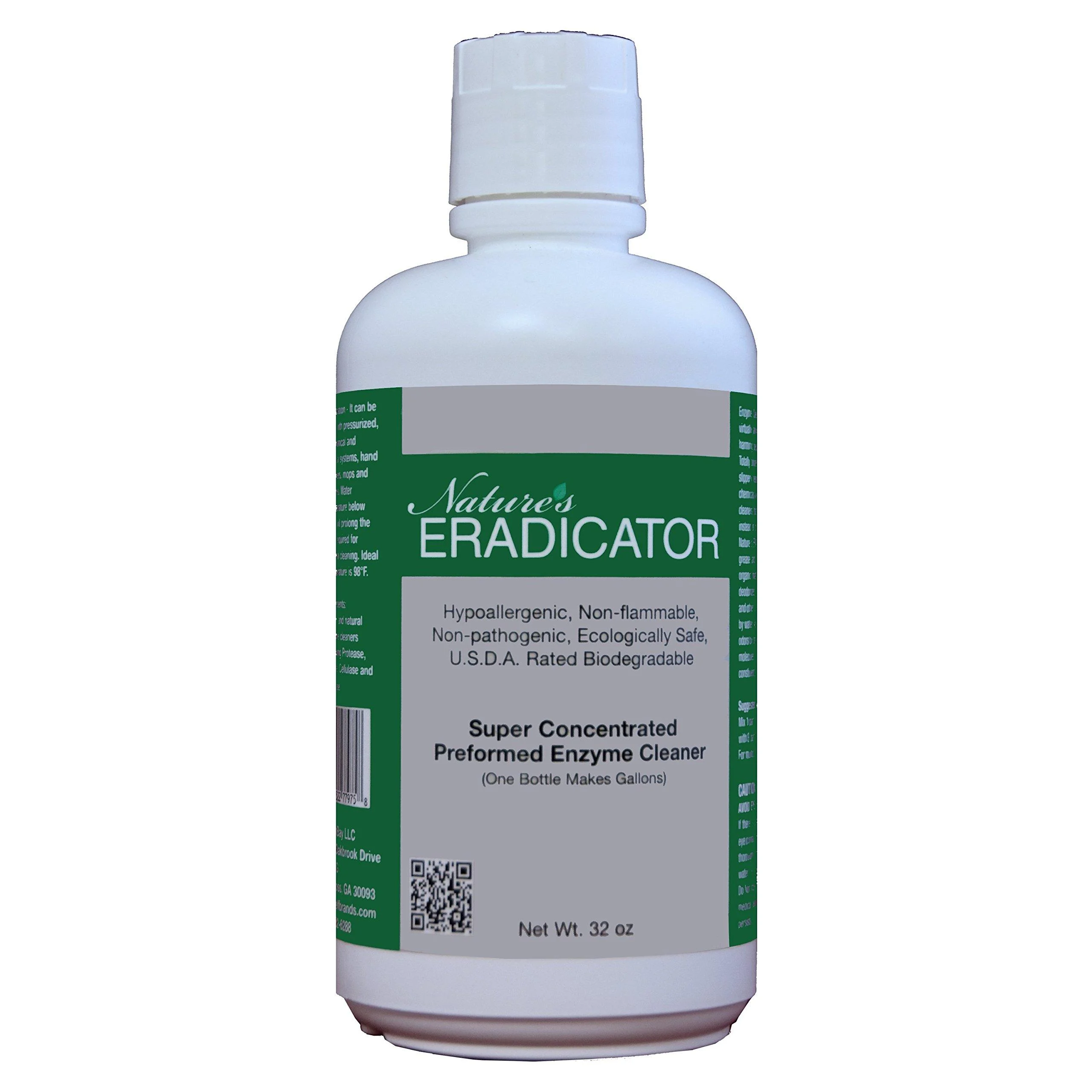 Nature's ERADICATOR Multi-Purpose Enzyme Cleaner odor free green safe natural cleaning solution for home and industry Concentrated 32 oz