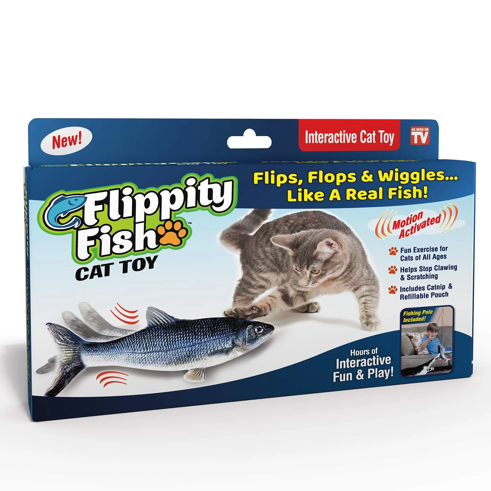 Ontel Flippity Fish Cat Toy Pack of 1