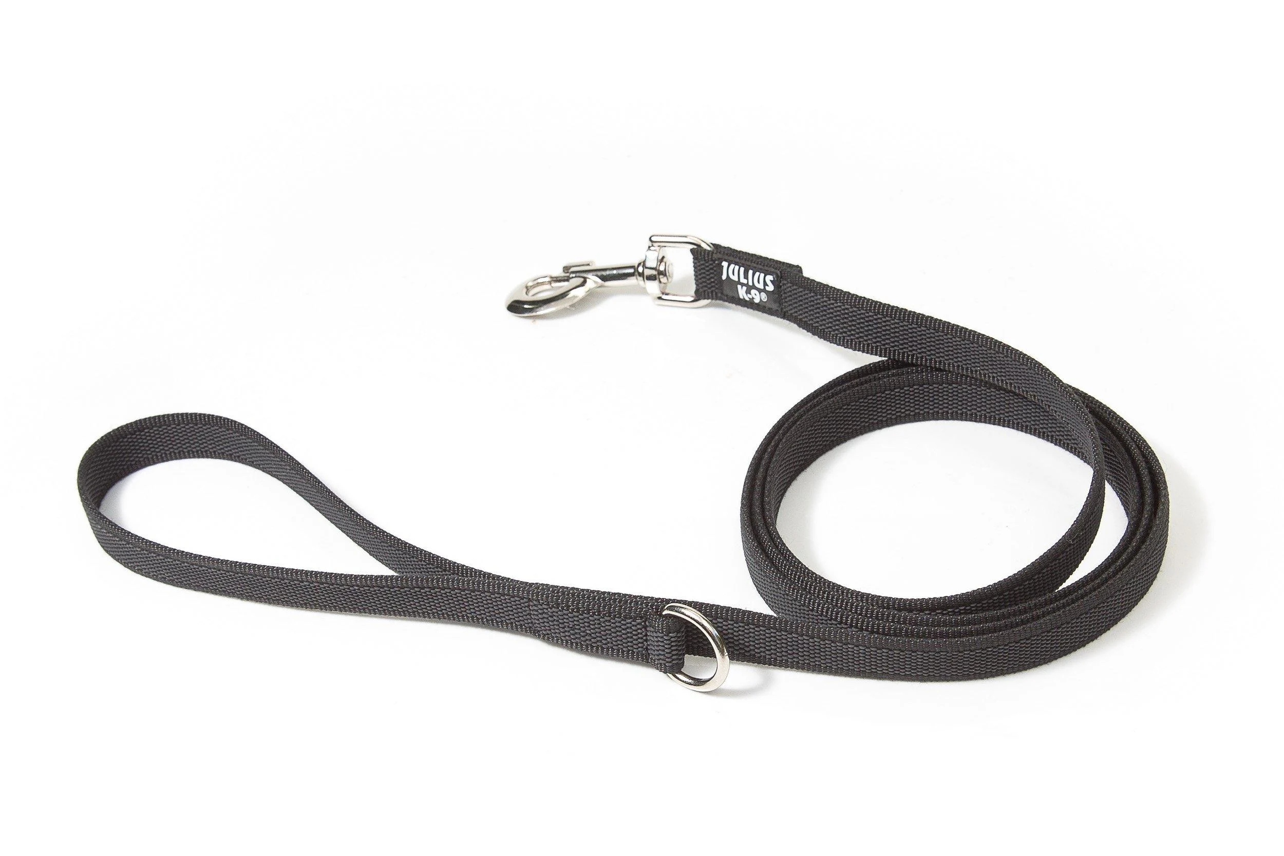 IDC Color & Gray caught leash 20 mm x 1.8 m with loop and D-ring black and gray black and gray 20 mm x 1.8 m (with loop and D-ring)