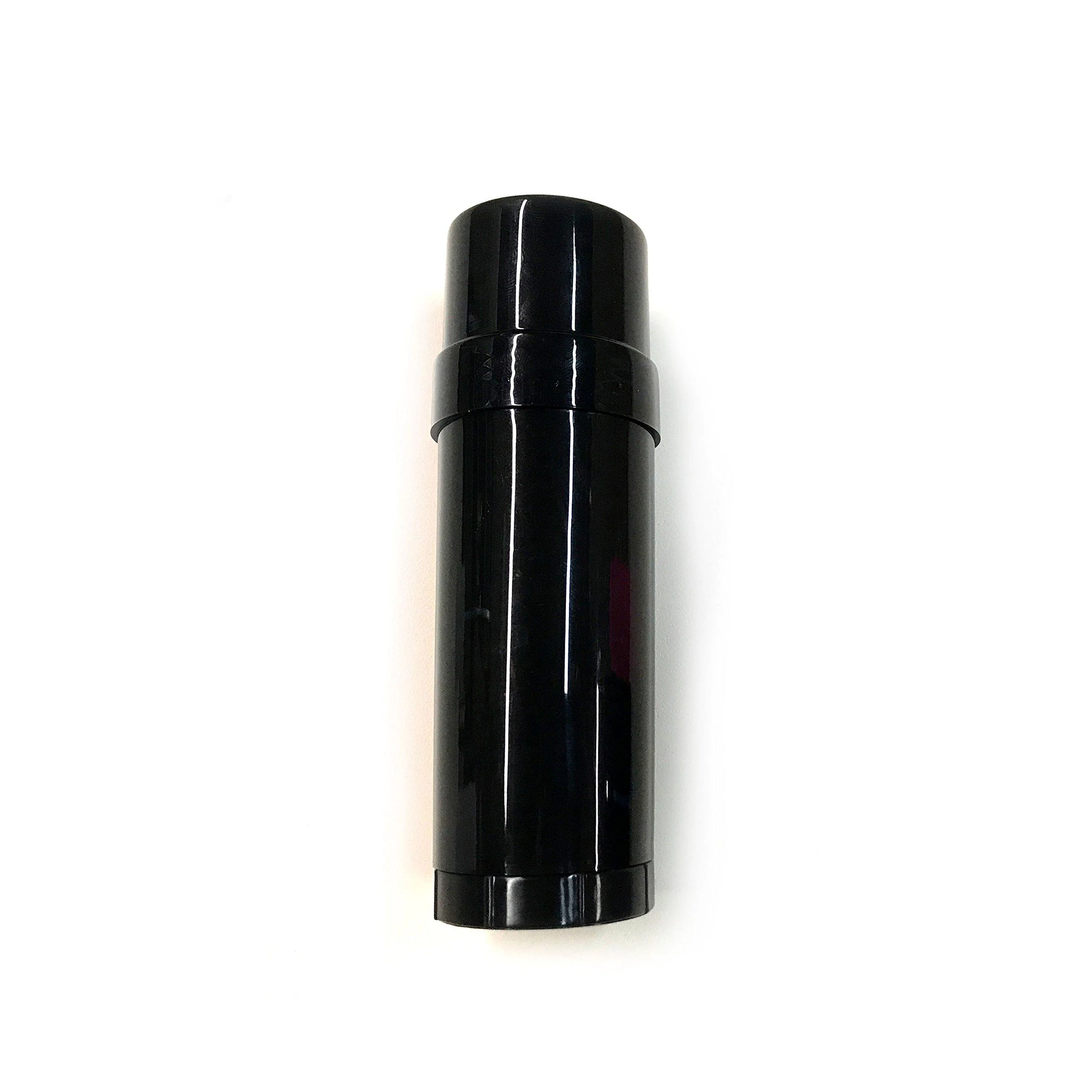 (5) Empty Clear Plastic Deodorant Containers - 2.2 Oz Cylinders (Black)