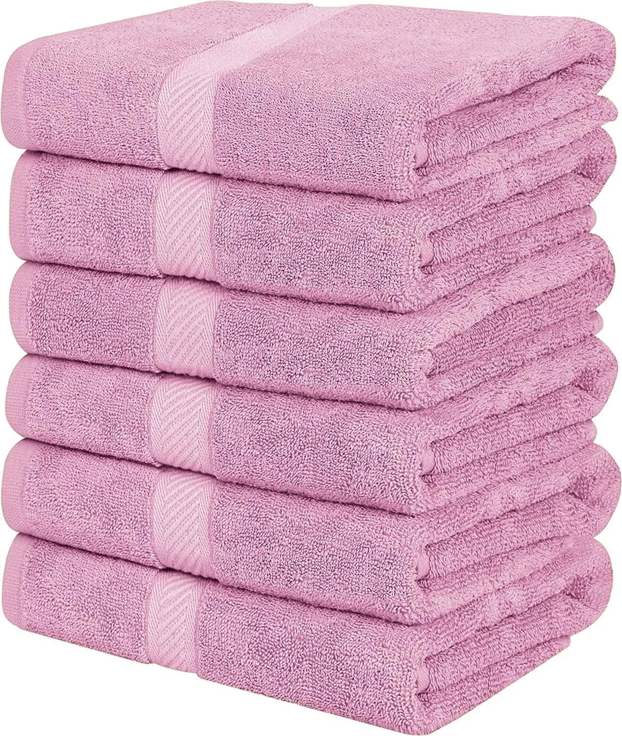 Simpli-Magic Cotton Set, Bath Towels, Pink, 24 x 46 Inches, 6 Count 24 in x 46 in Bath Towels