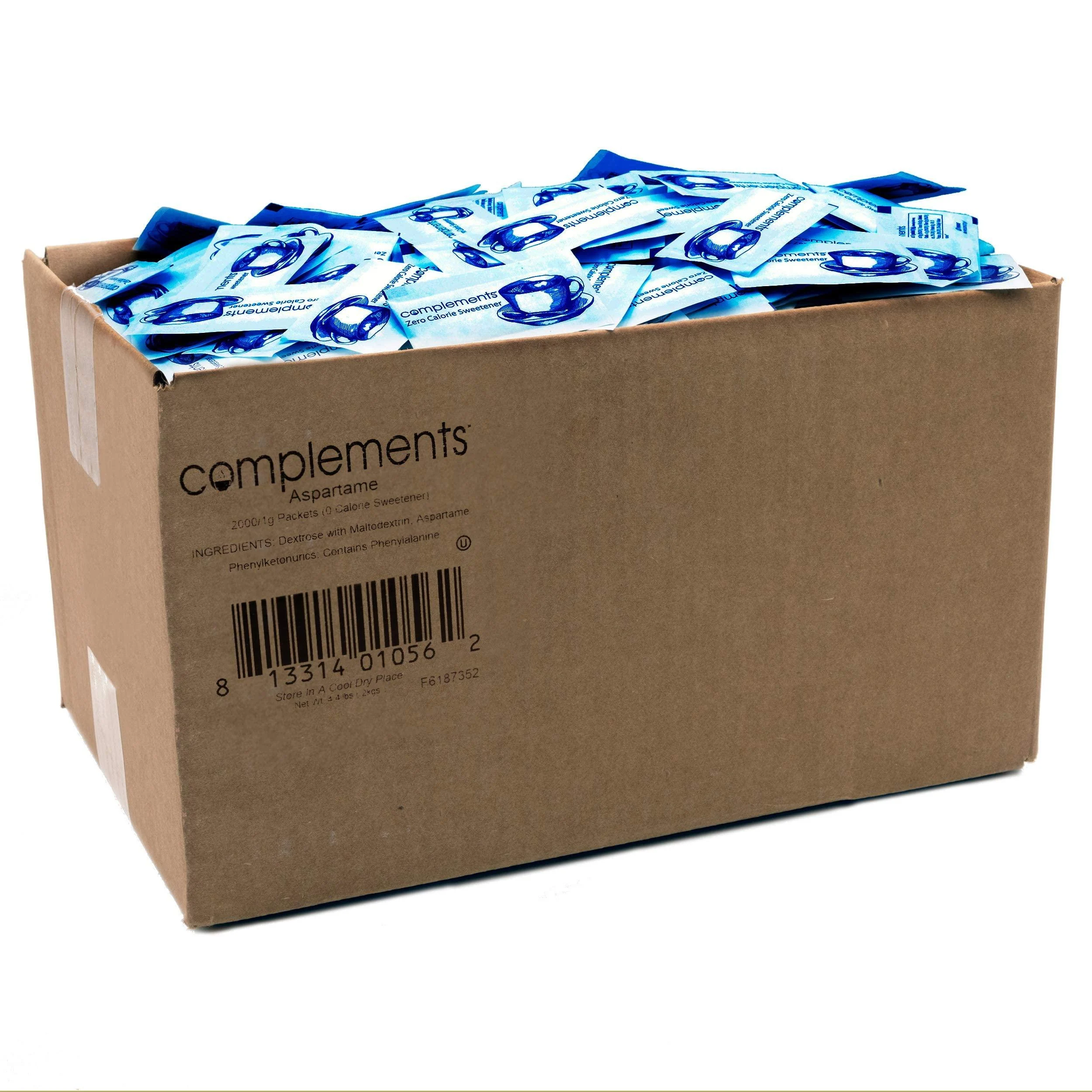 Complements Zero Calorie Aspartame Blue Sweetener Packets, 2000 Count Blue (Aspartame)