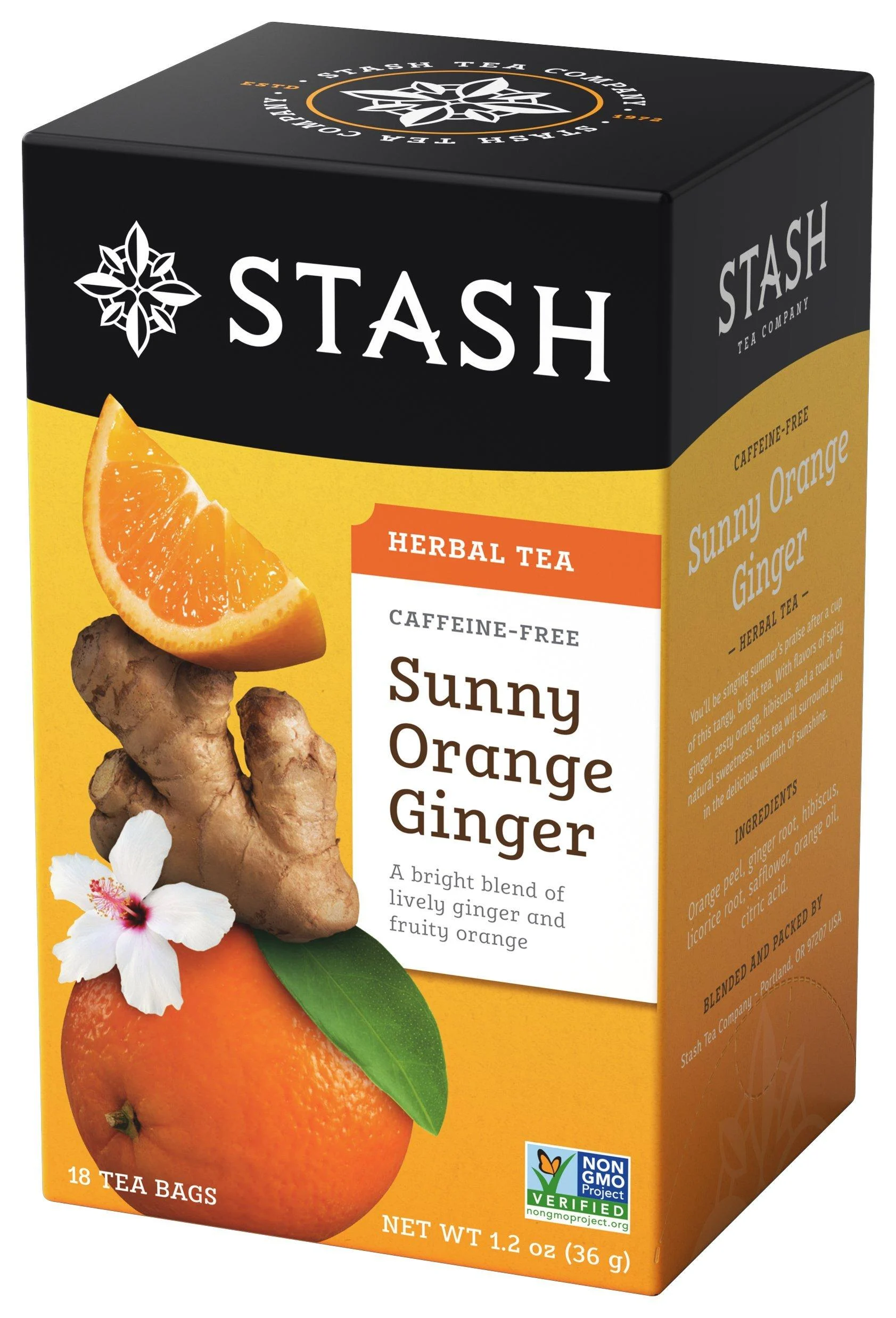 Stash Sunny Orange Ginger Herbal Tea 18 Count (6 Count) Orange Ginger 18 Count (Pack of 6)