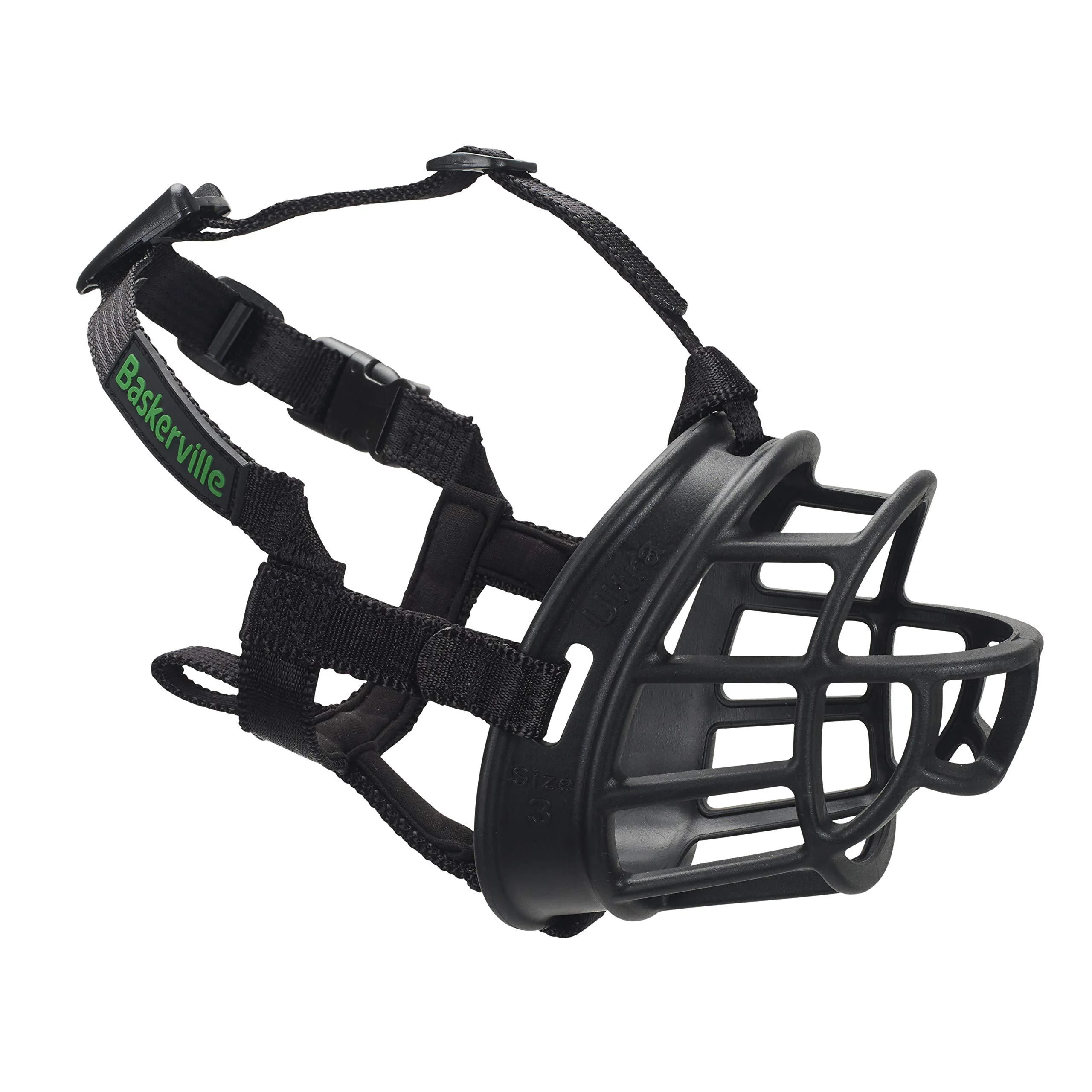 Baskerville ultra muzzle size 3 patented muzzle for dogs dogs can pant eat and drink prevent bite and browse after wild animals ideal for medium -sized dogs