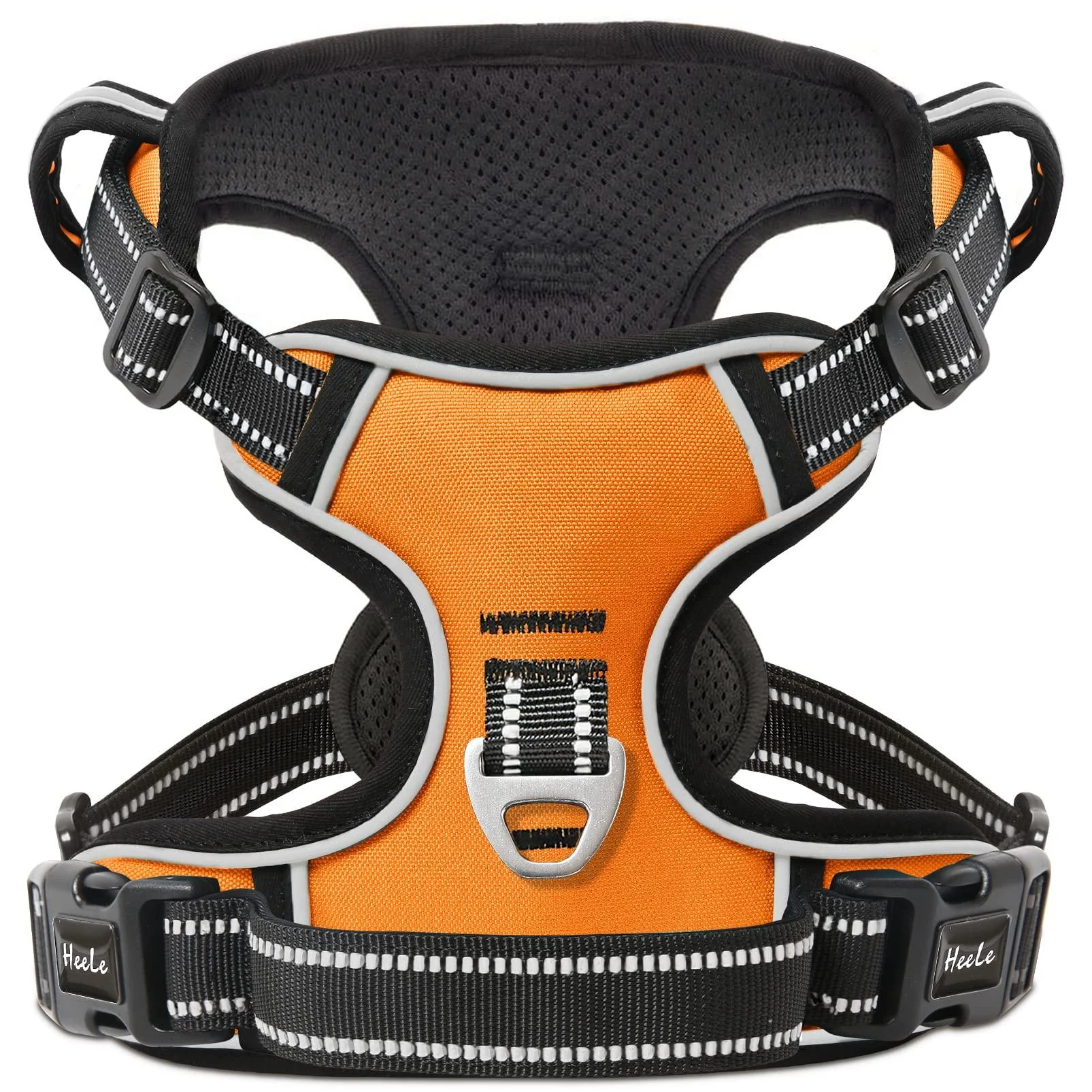 Heele dog crockery no-pull dog harness breast dishes for medium-sized dogs softly breathable reflectively reflective dog harness anti-pull with padded handle orange m m university orange
