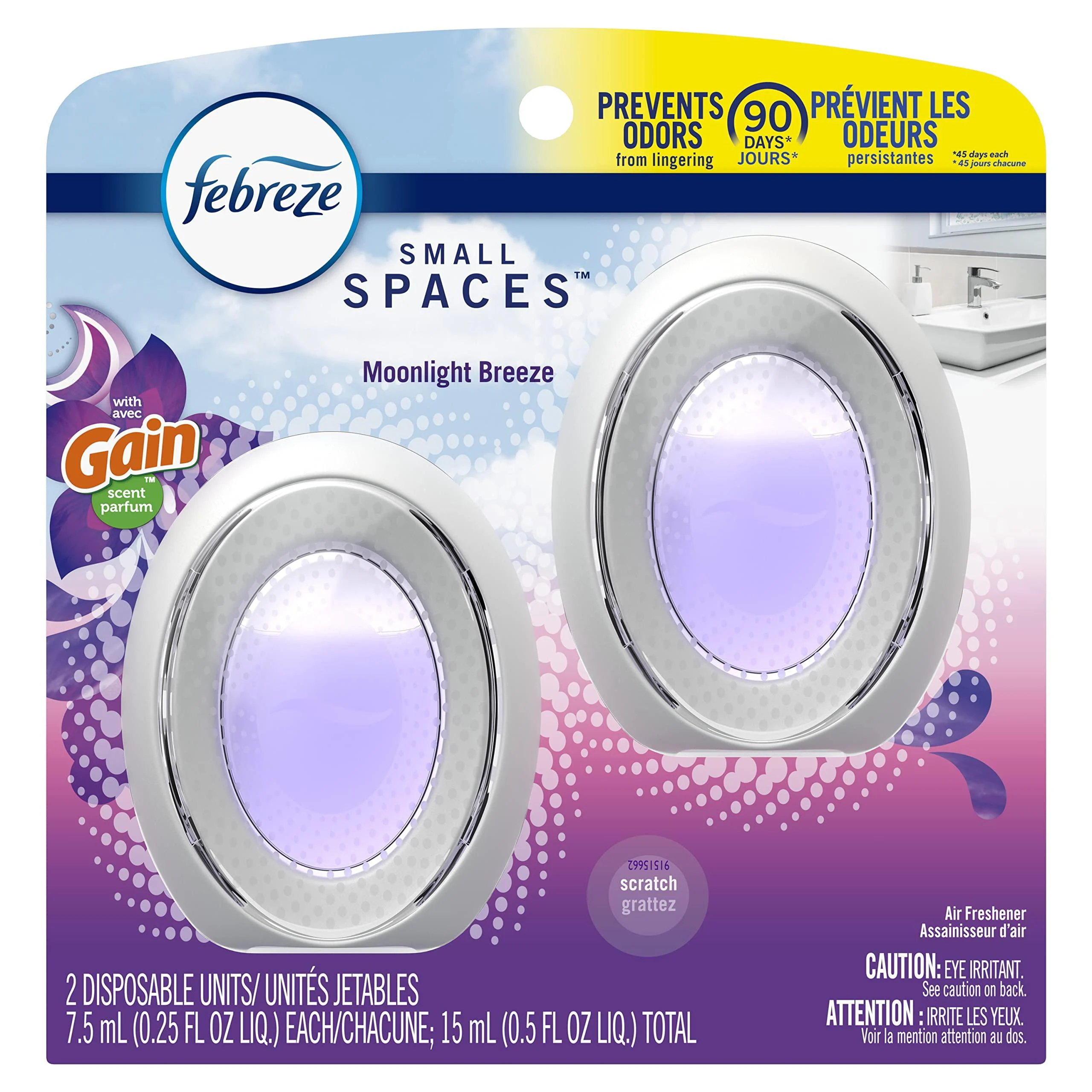 Febreze Small Spaces Air Freshener Gain Moonlight Breeze 2 Count
