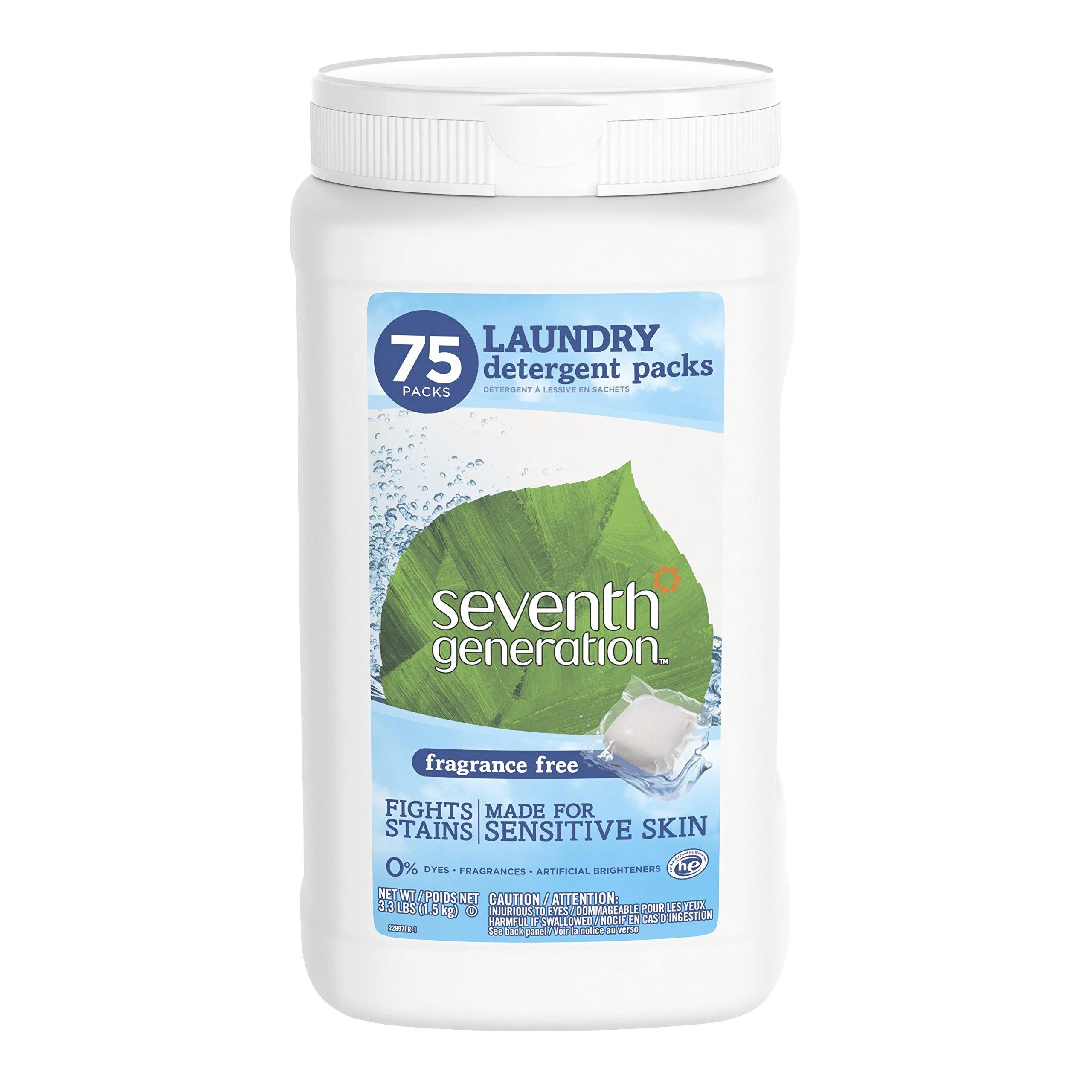 Seventh Generation Laundry Detergent Packs, Fragrance Free, 75 Count