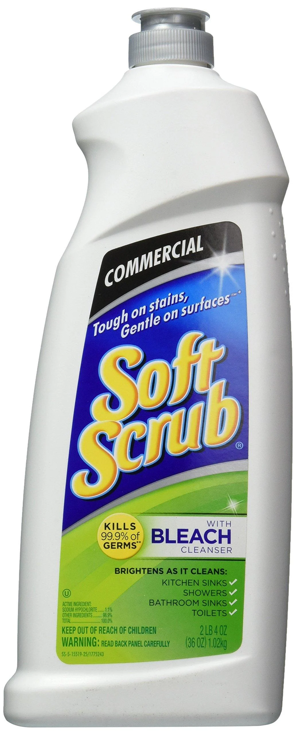 Scrub Commercial Cleanser with Bleach 36 oz. - Soft