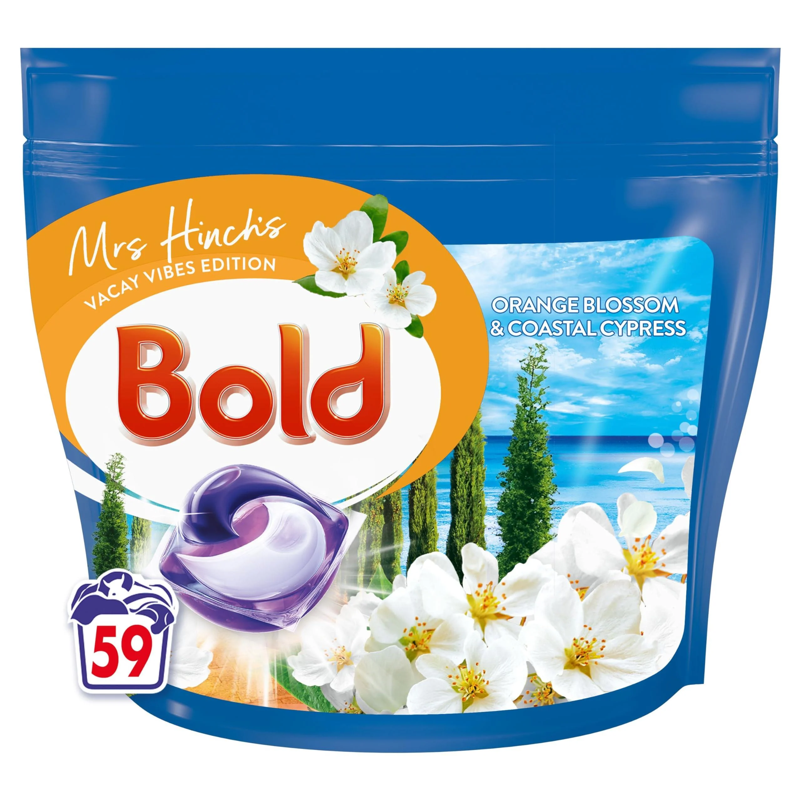 Bold PODS Washing Liquid Capsules 59 Washes Orange Blossom & Coastal Cypress Part Of Mrs Hinch's Vacay Vibes Collection