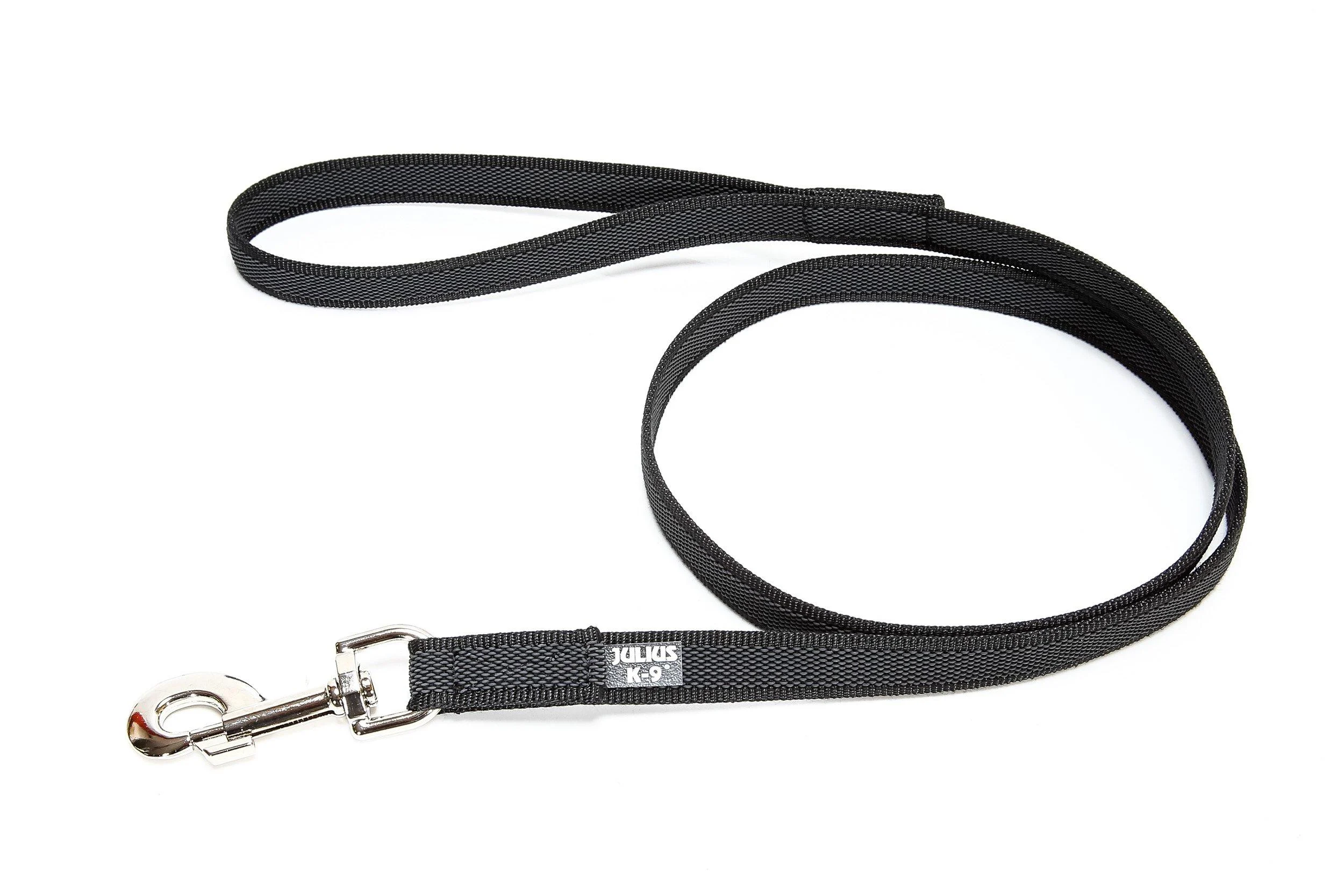 IDC Color & Gray caught leash 20 mm x 2 m with loop and D-ring black and gray black and gray 20 mm x 2 m (with loop and D-ring)