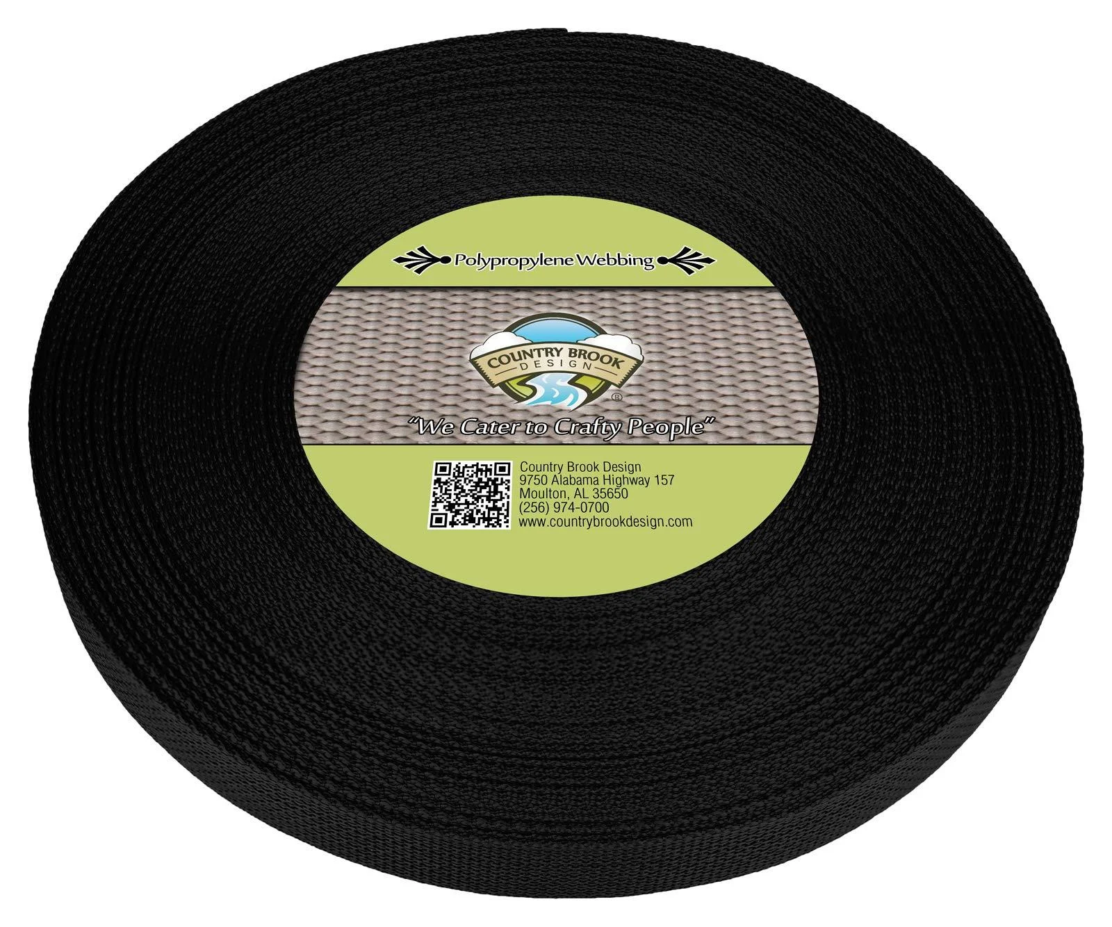 Country Brook Design - 1 Inch Polypropylene (Polypro) Webbing Black 25 Yards (Pack of 1)