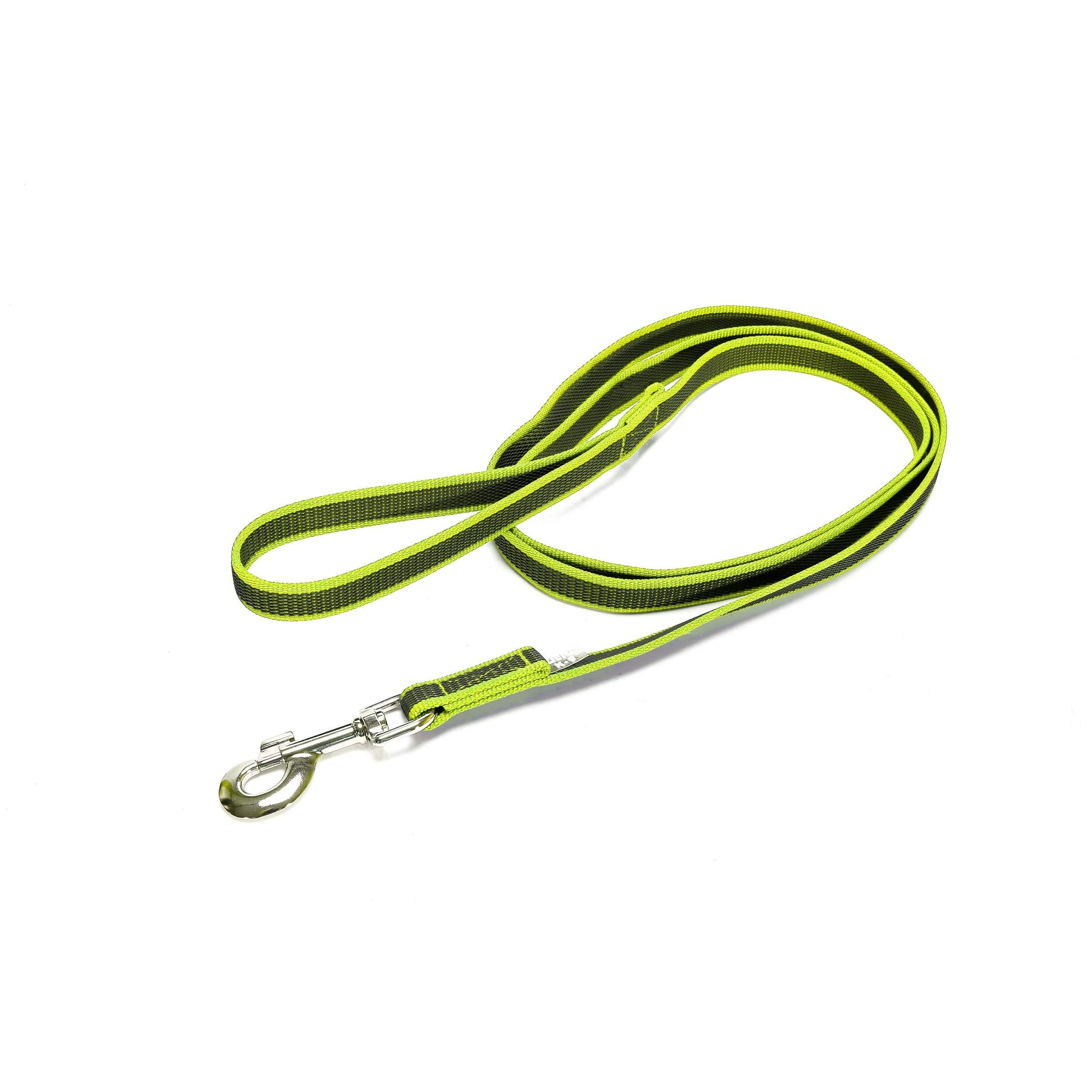 IDC Color & Gray rubberized leash 20 mm x 2 m with loop and D-ring neon gray Neon gray 20 mm x 2 m (with loop and D-ring)