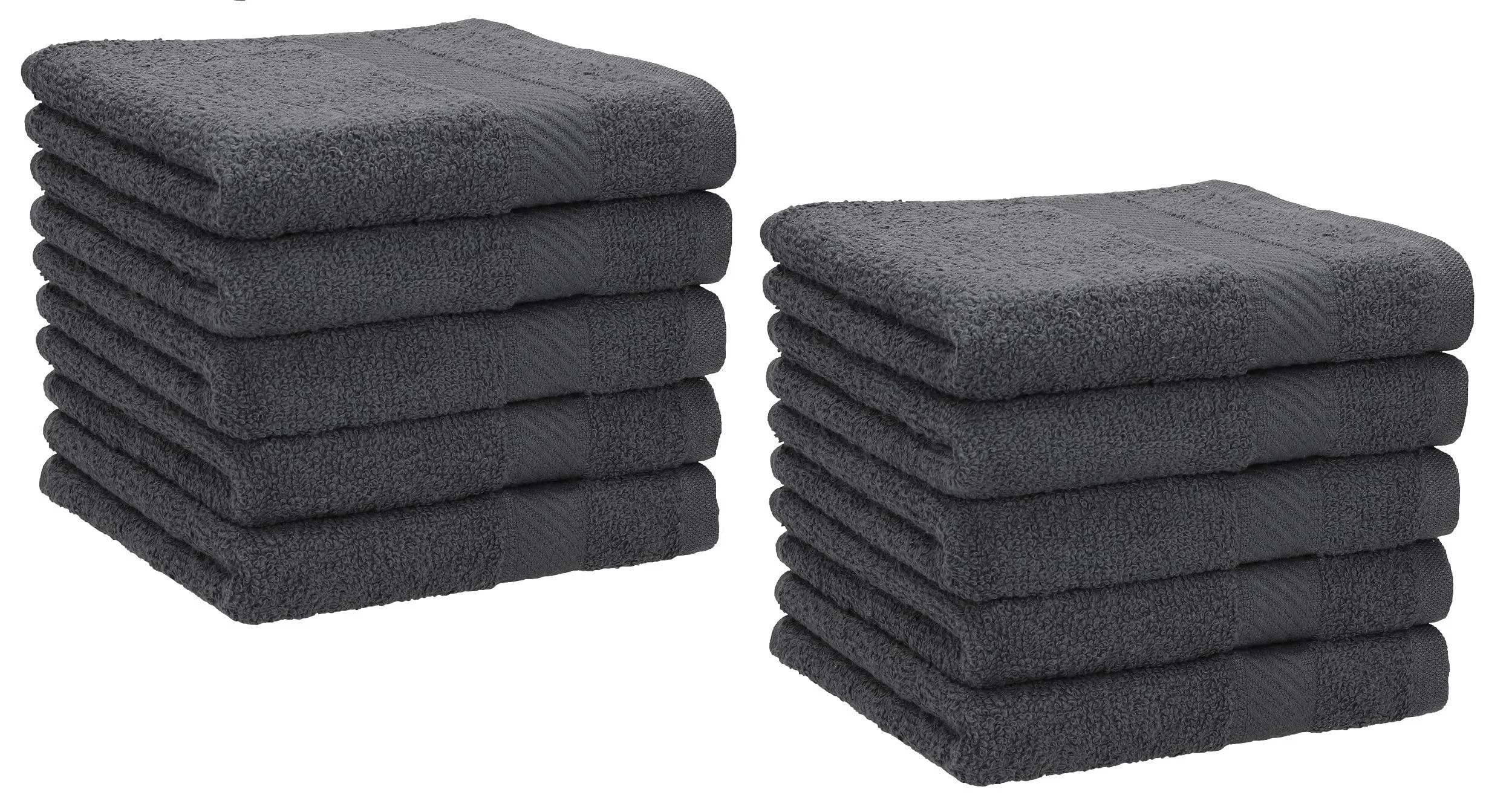 Betz 10 pieces washcloths washcloth washcloth set Palermo 100% cotton size 30x30 cm color anthracite