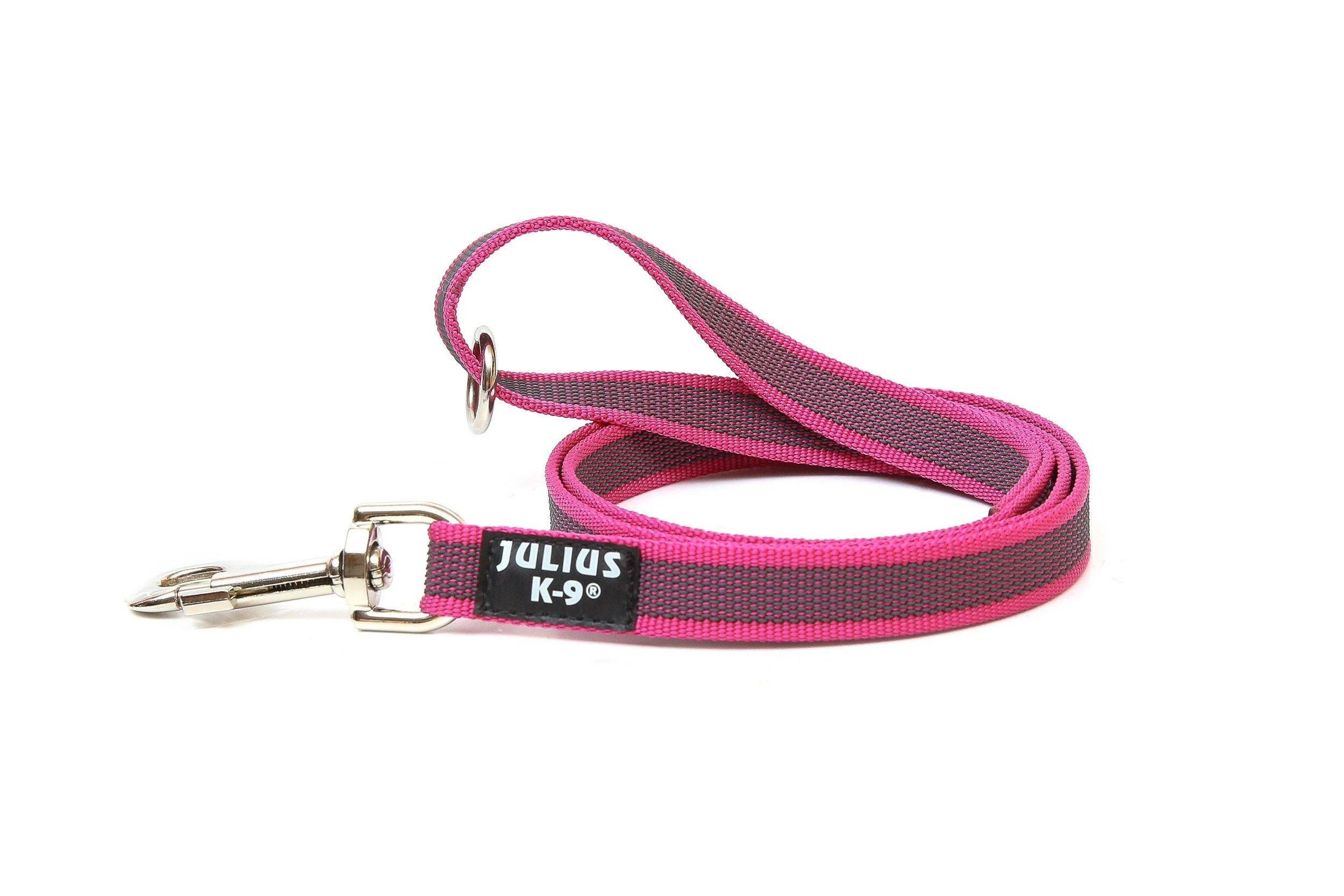 IDC Color & Gray rubberized leash 20 mm x 1.2 m with loop and O-ring pink-gray Pink-gray 20 mm x 1.2 m (with loop and O-ring)