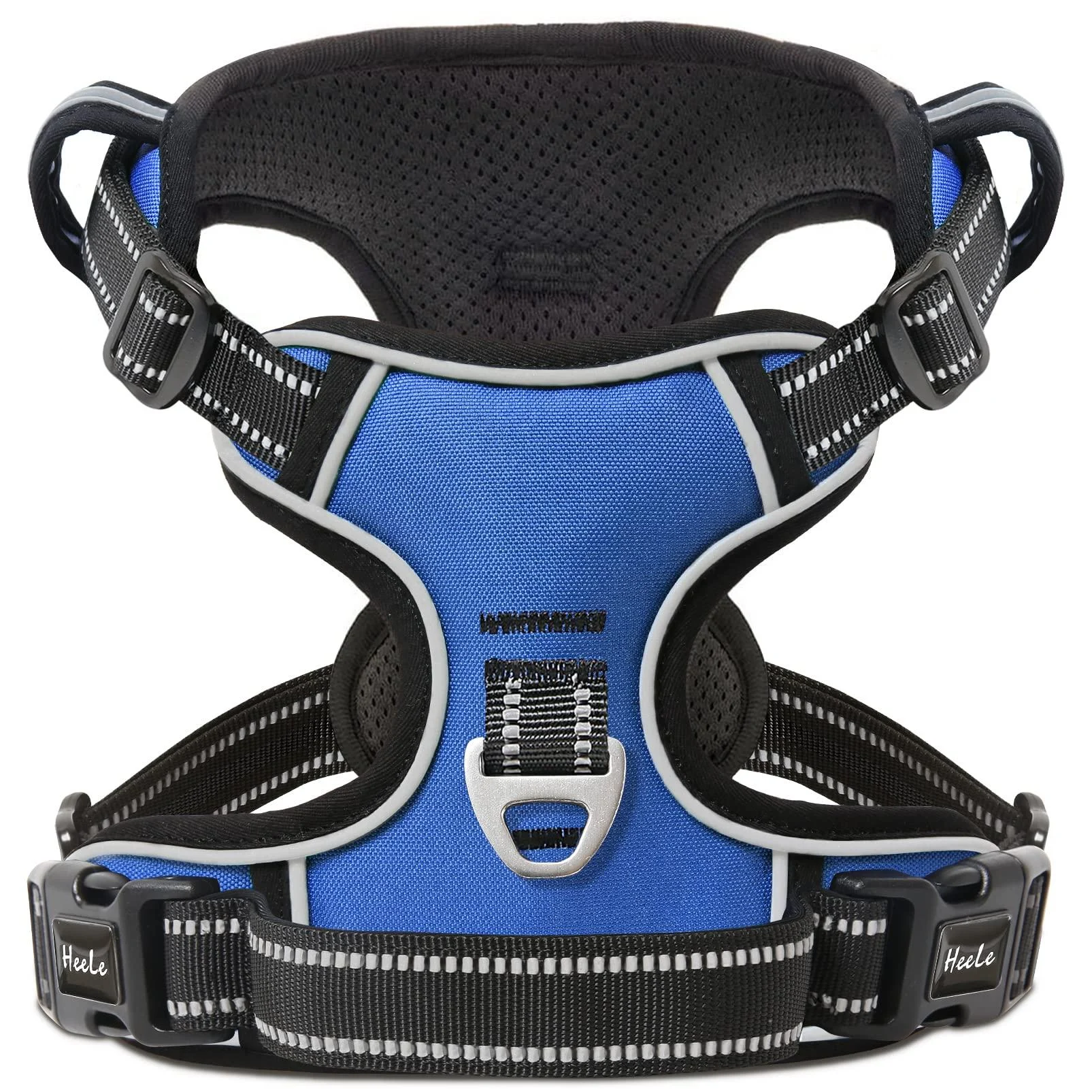 Heele dog crockery no-pull dog harness breast dishes for medium-sized dogs softly breathable reflectively reflective dog harness Anti pull with padded handle blue s s universal blue