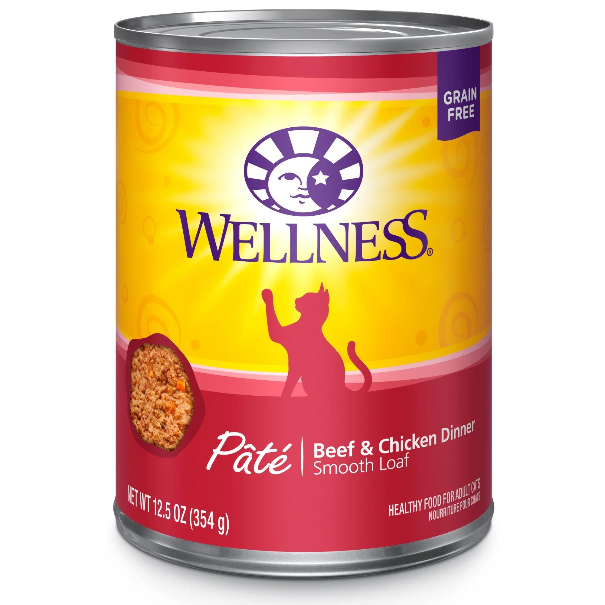 Wellness Complete Health Grain-Free Wet Canned Cat Food, Natural Ingredients, Made in USA with Real Meat, All Breeds, Smooth Pate (Beef & Chicken, 5.5-Ounce Can, Pack of 12) Adult Cat Beef & Chicken 12.5 Ounce (Pack of 1