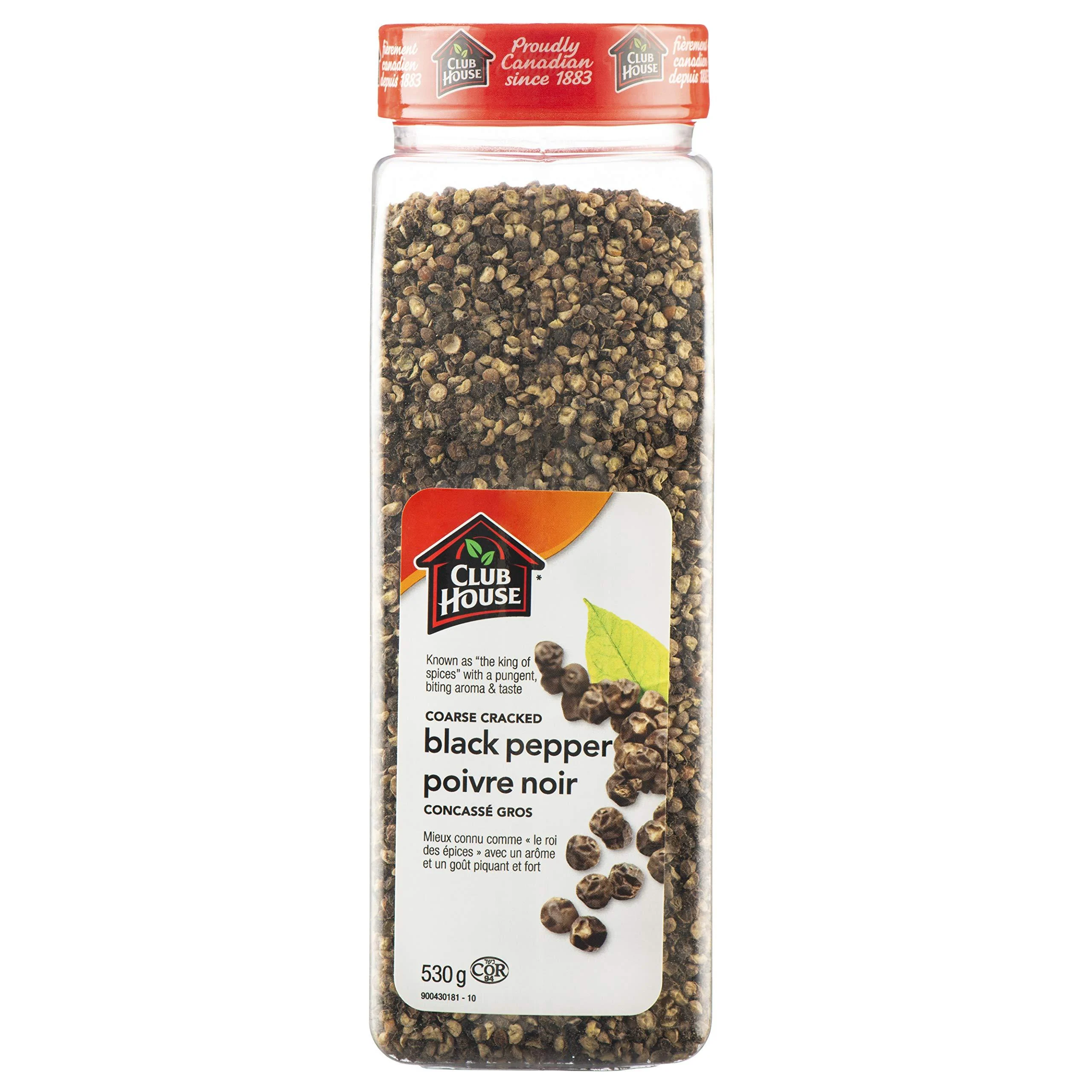 Club House Quality Natural Herbs and Spices Coarse Cracked Black Pepper 530g 530 g (Pack of 1)
