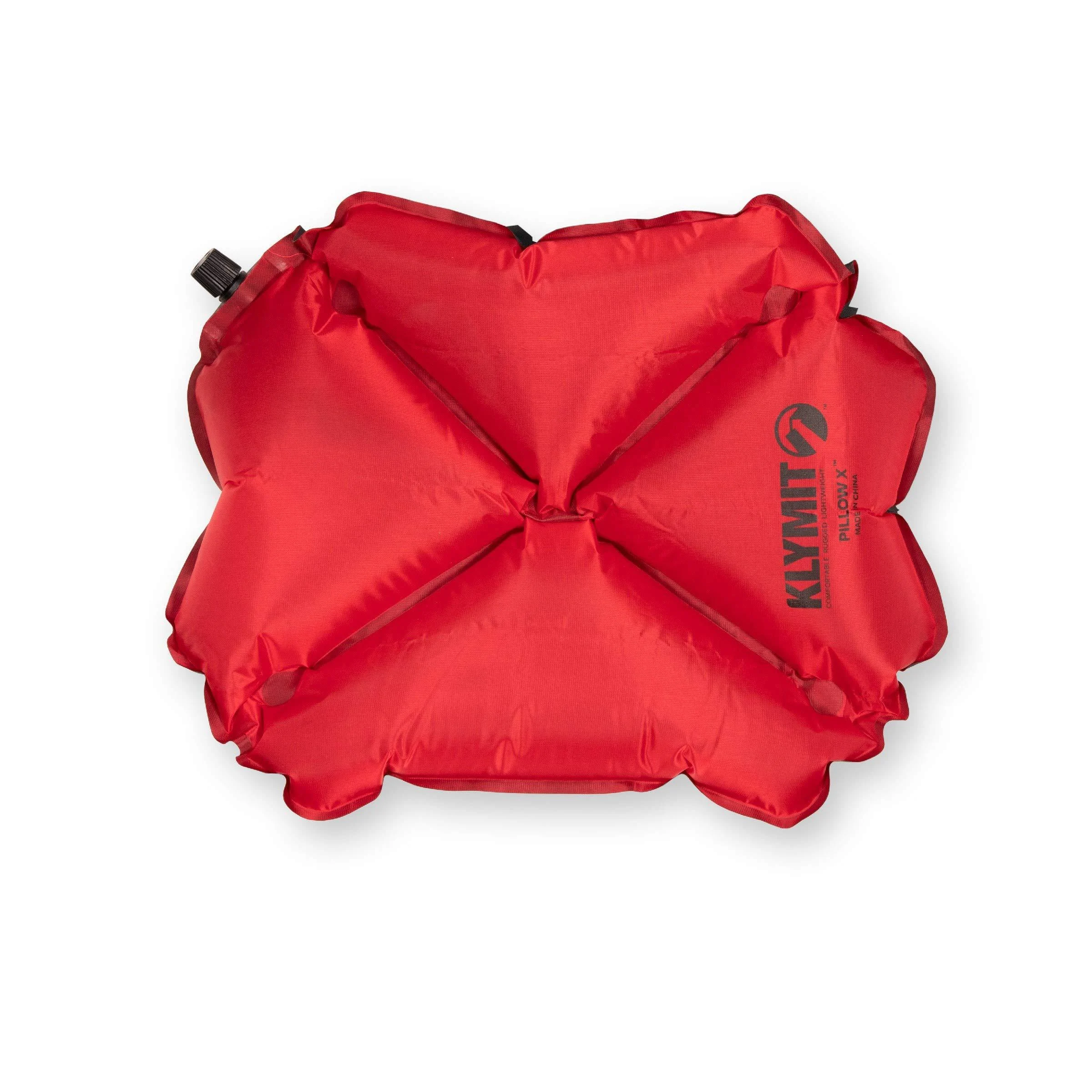 Klymit Pillow X Travel Pillow, Lightweight Inflatable Hybrid Airplane, Backpacking, Hammock, and Camping Pillow Red Pillow