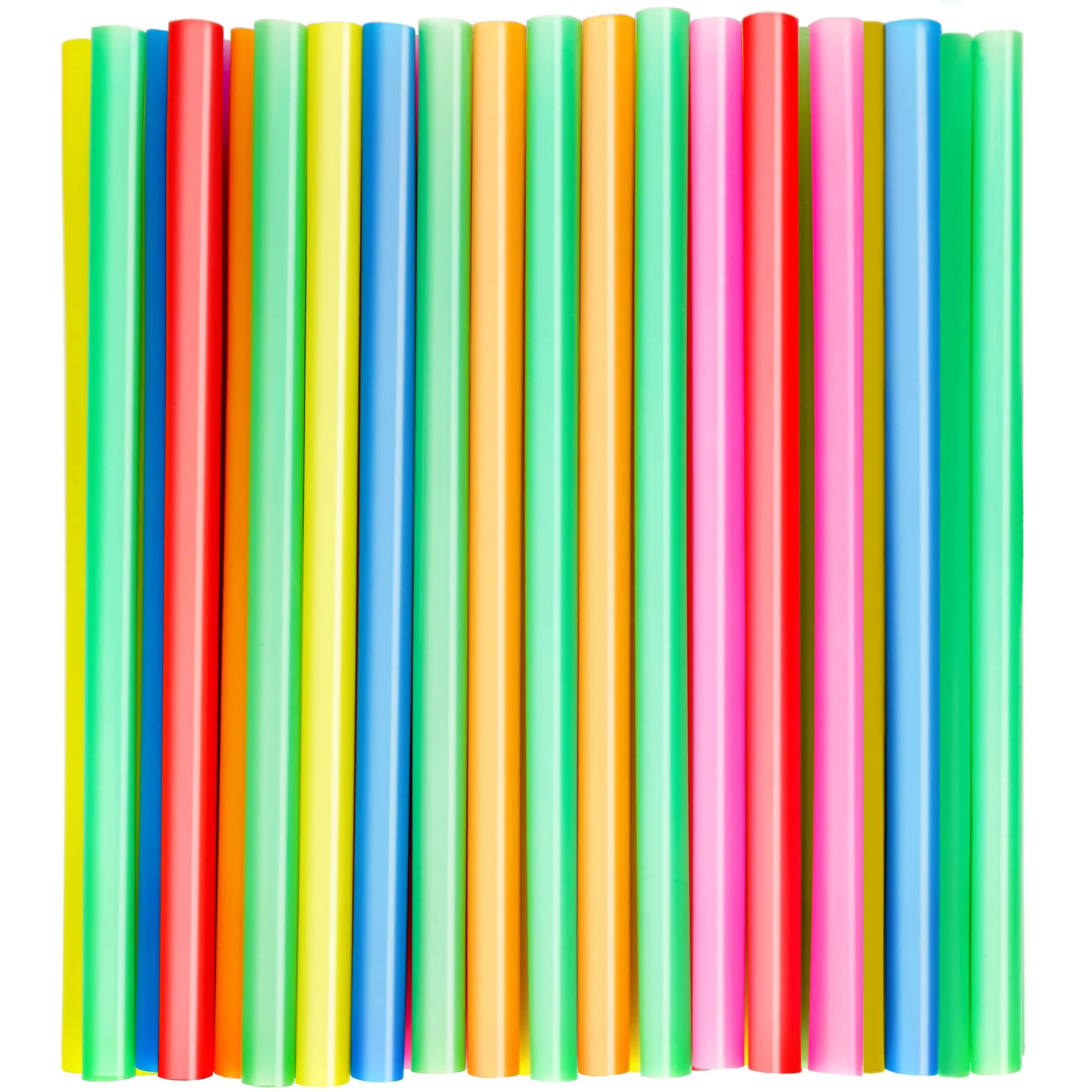 50 Pcs Jumbo Smoothie Straws,Disposable Plastic Colorful Boba Straws. - CVNDKN