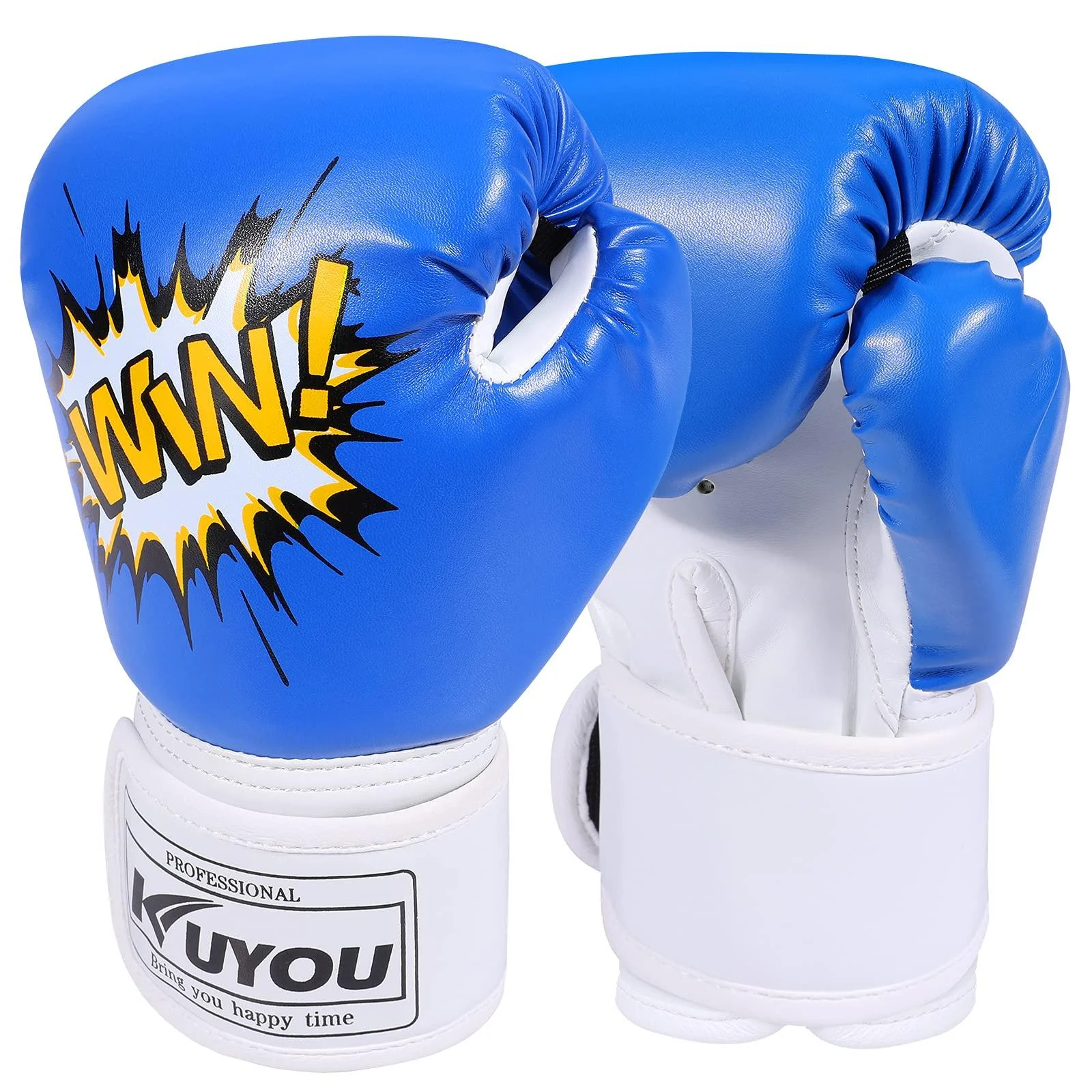 Kids Boxing Gloves, Pu Kids Children Cartoon Sparring Boxing Gloves Training Age 3-9 Years Blue
