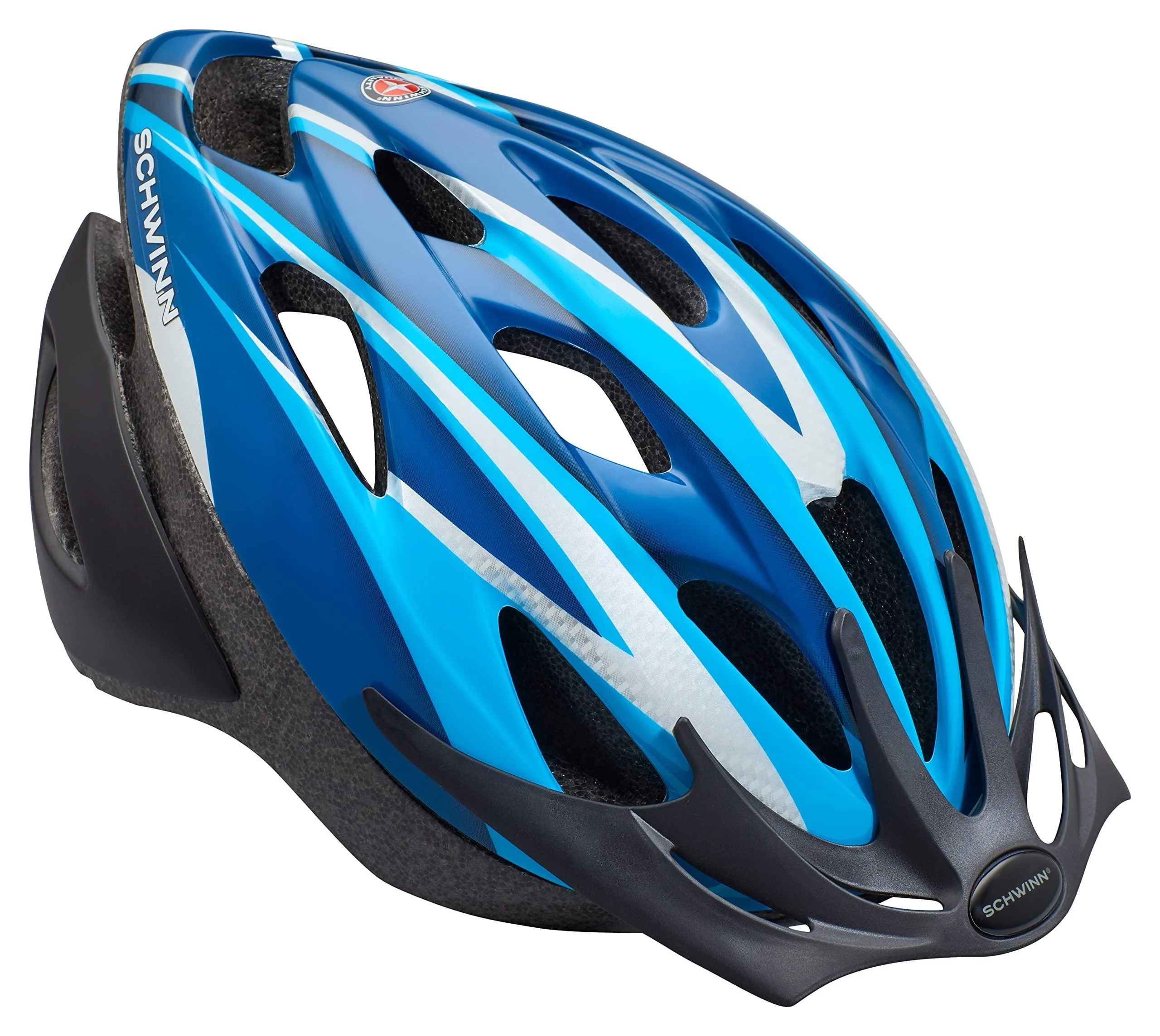 Schwinn Thrasher Youth Lightweight Bike Helmet, Dial Fit Adjustment, Multiple Colors Youth Blue/Silver